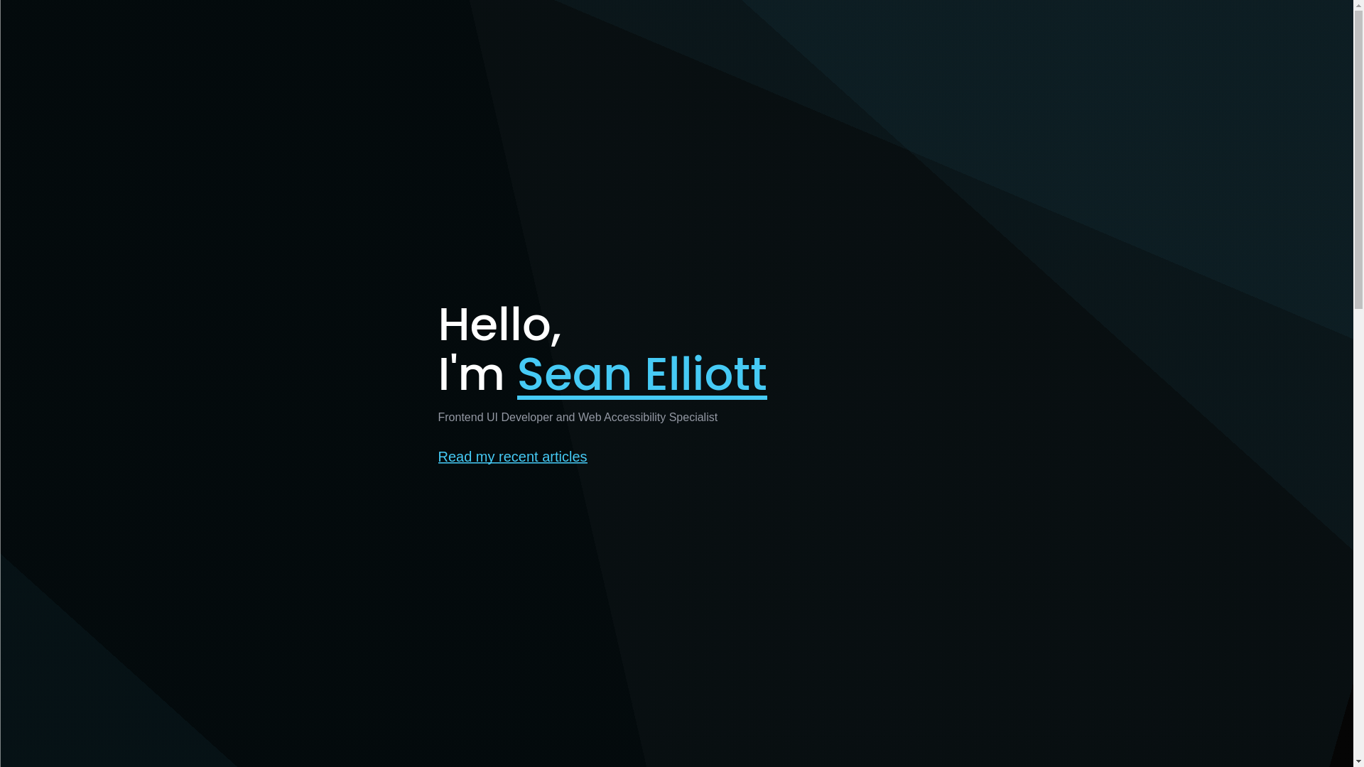 website screenshot of https://www.seanelliott.au/