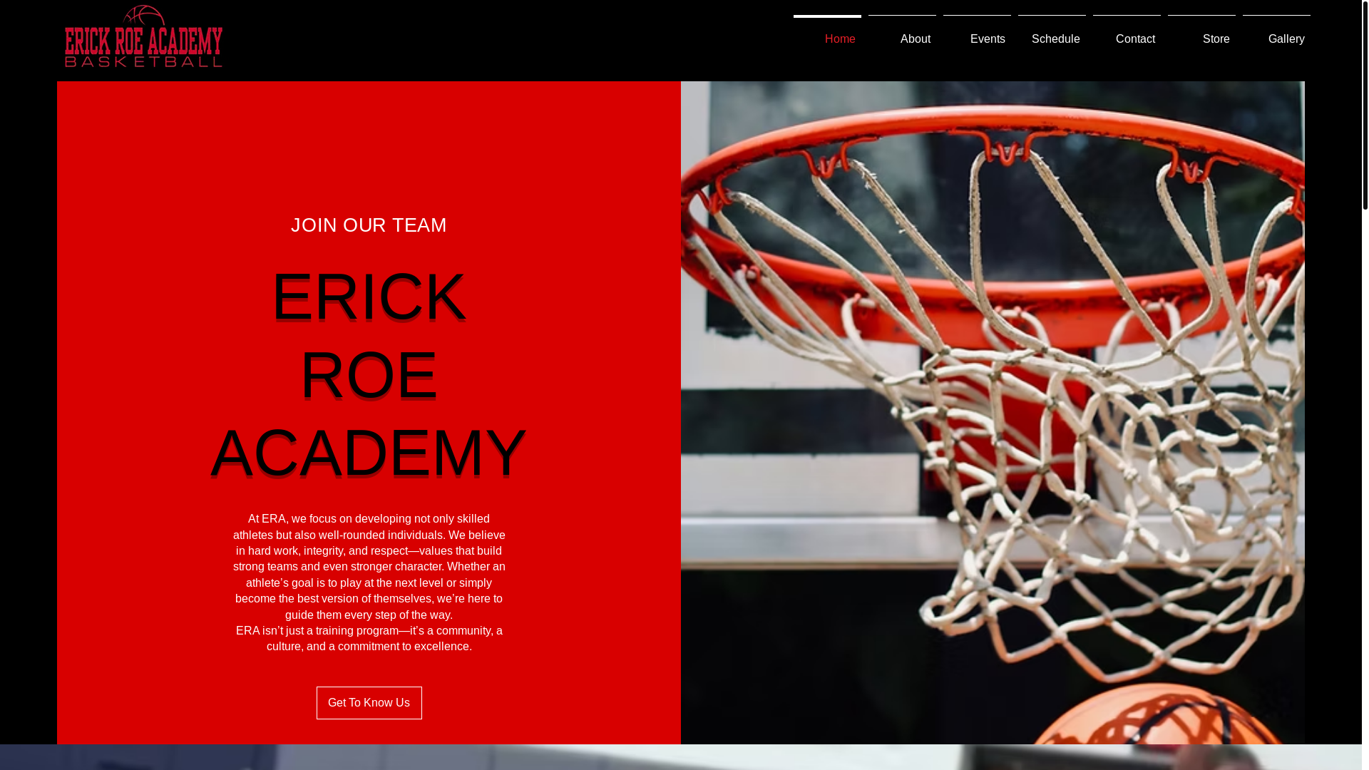 website screenshot of https://erick-roe-academy.com/