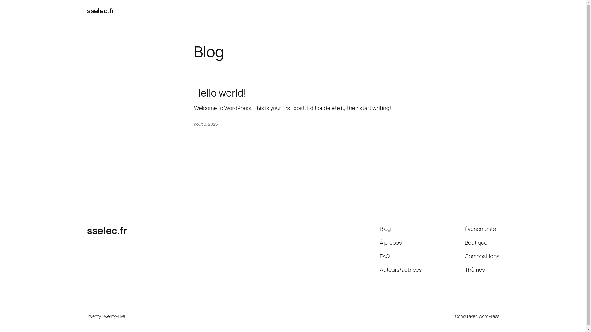 website screenshot of https://sselec.fr/