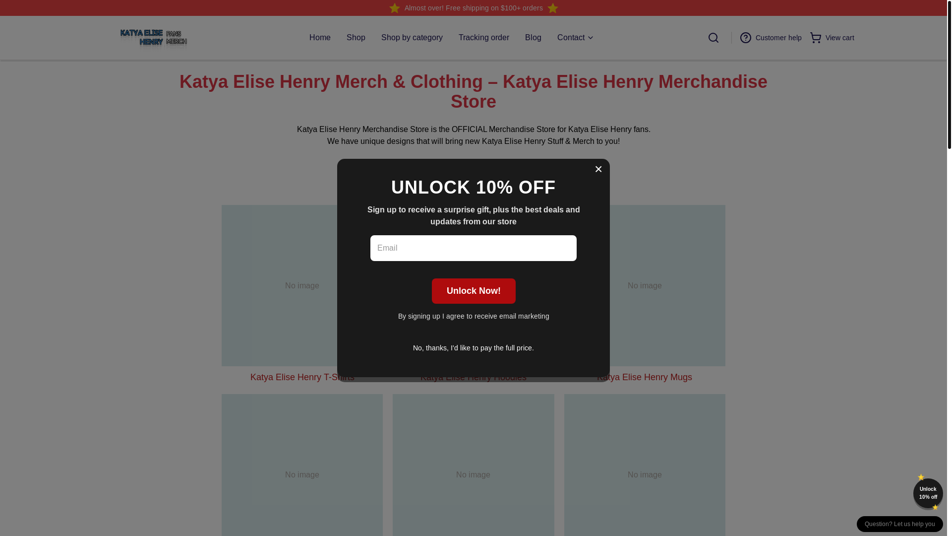 website screenshot of https://katyaelisehenrymerch.shop/