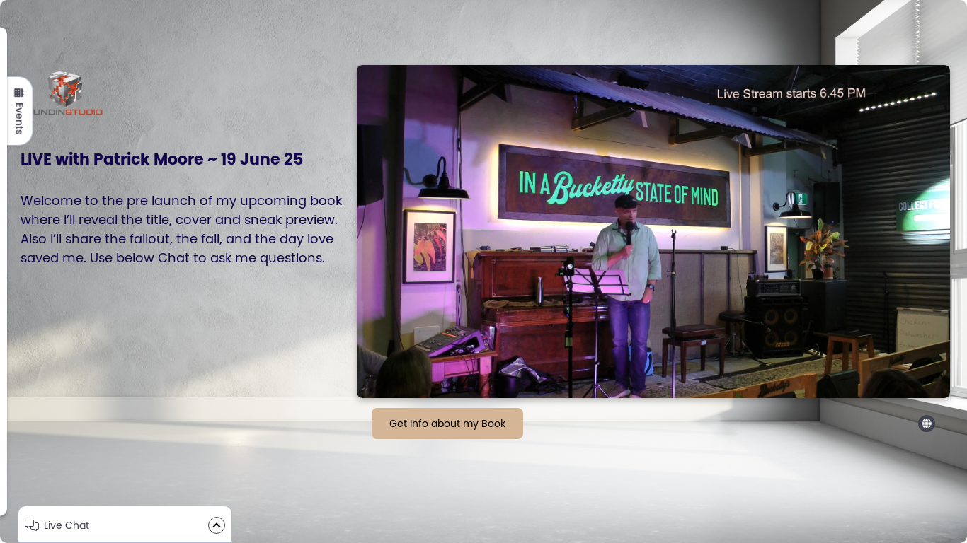website screenshot of https://patrickmoorestory.live/
