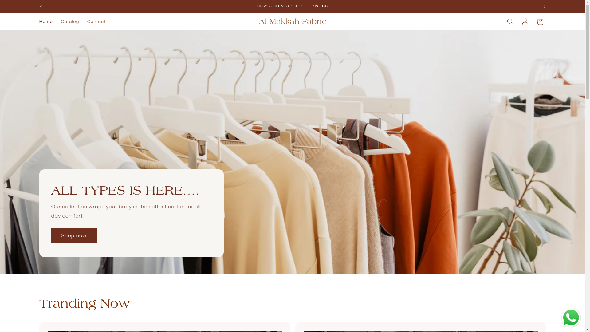 website screenshot of https://almakkahfabric.shop/
