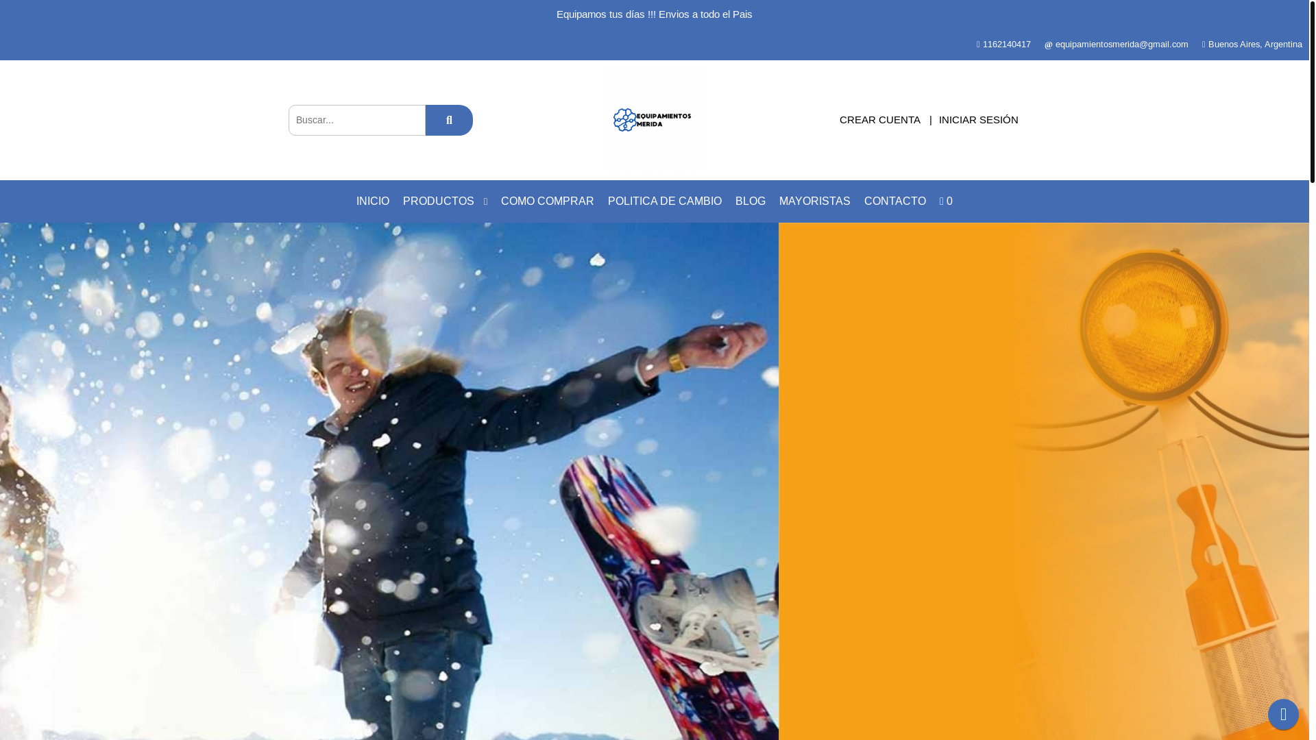 website screenshot of https://equipamientosmerida.com.ar/