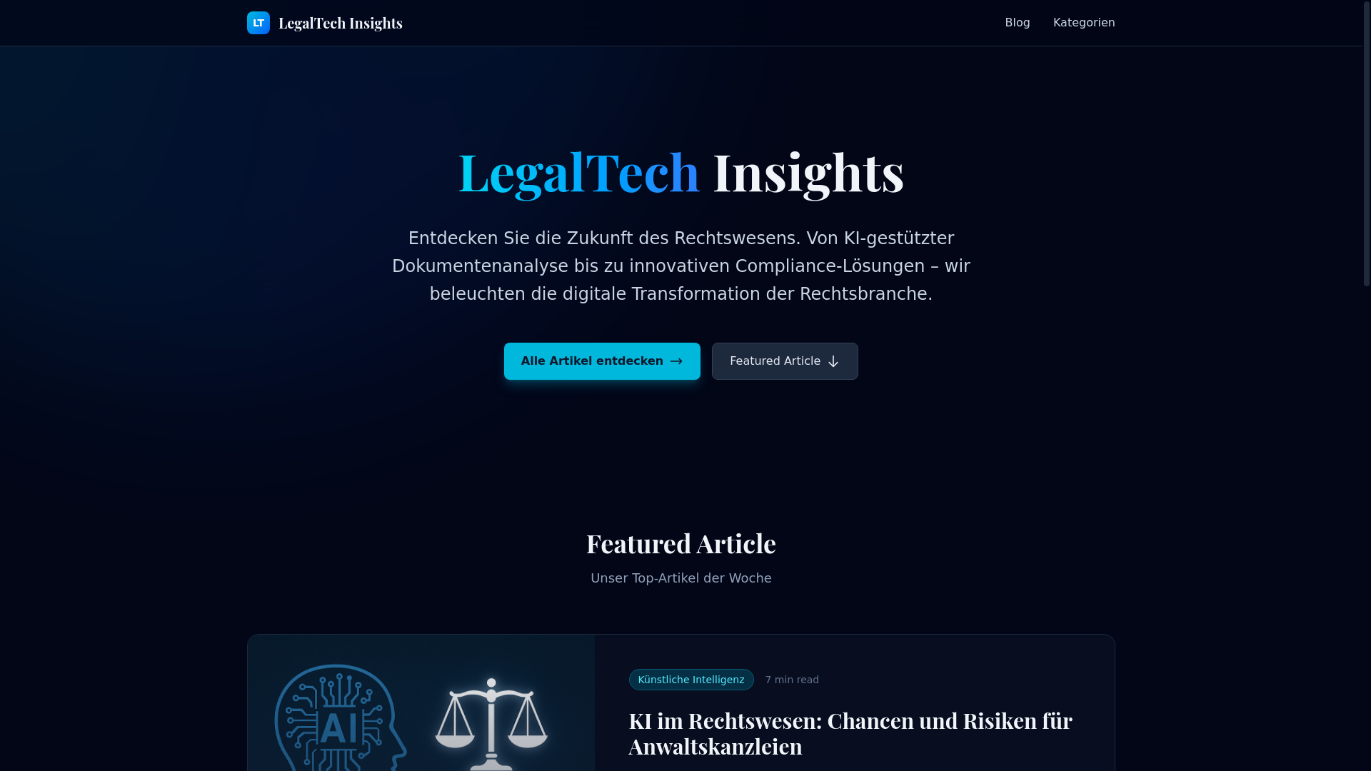 website screenshot of https://legal-tech-news.de/