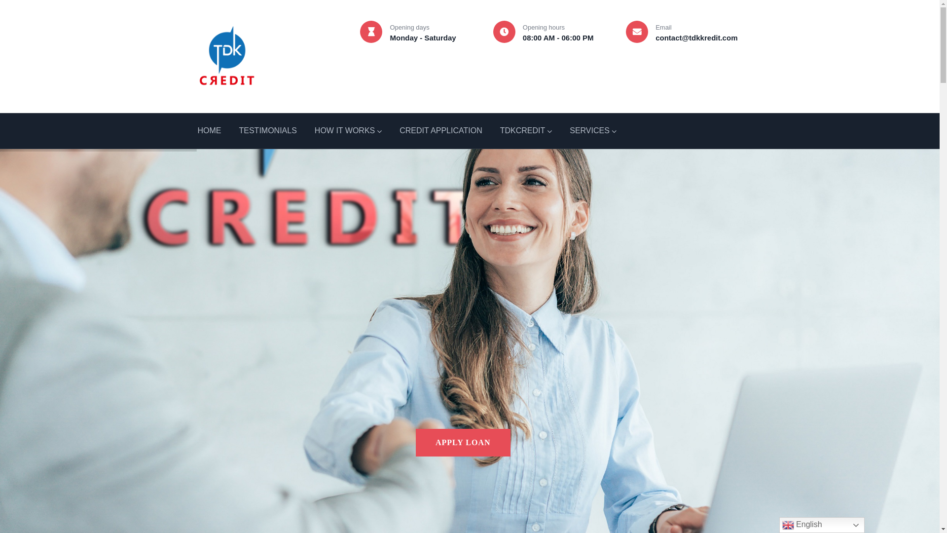 website screenshot of https://tdkkredit.com/