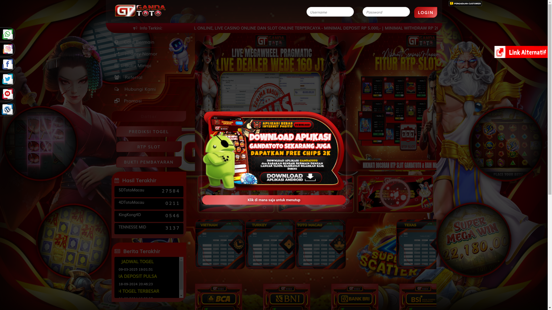 website screenshot of https://gandatoto014.life/