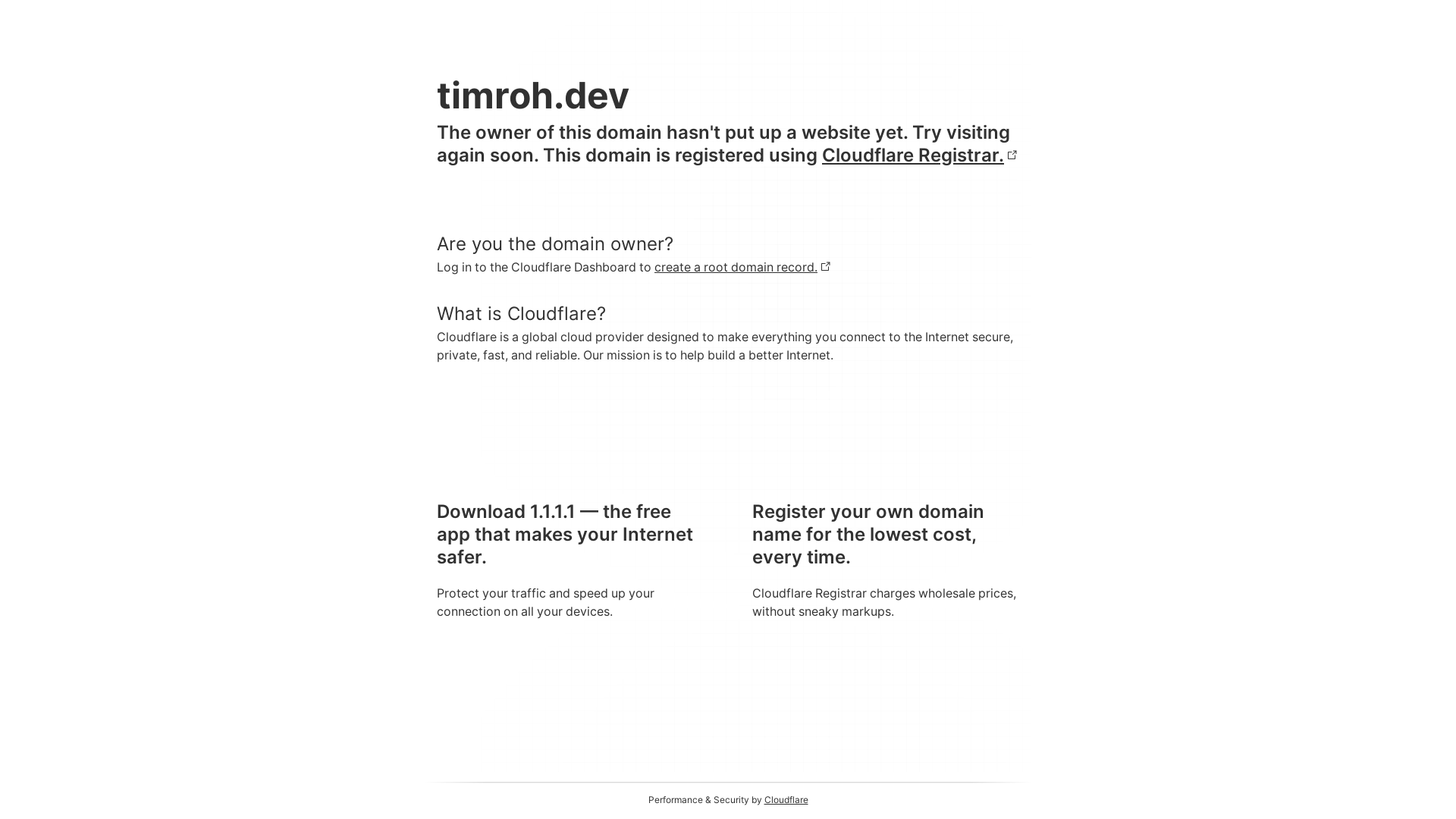 website screenshot of https://timroh.dev/