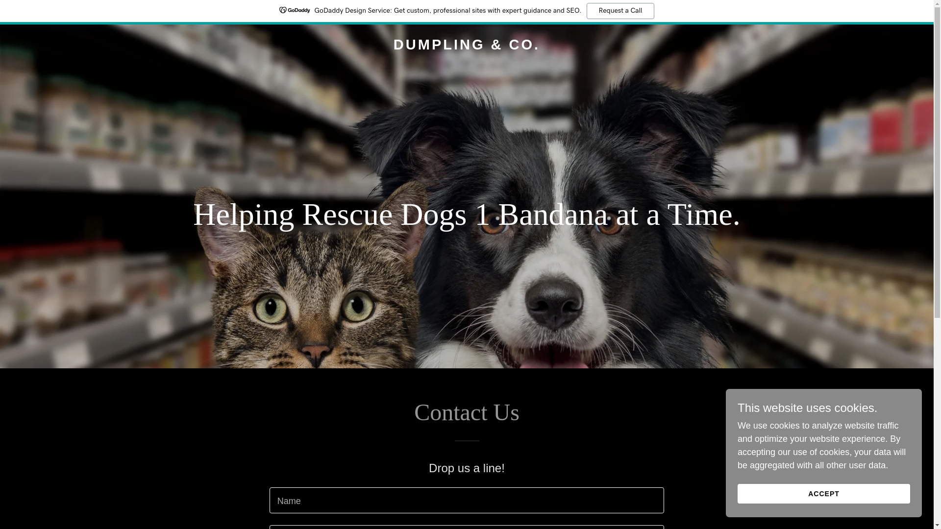 website screenshot of https://dumplingandco.pet/