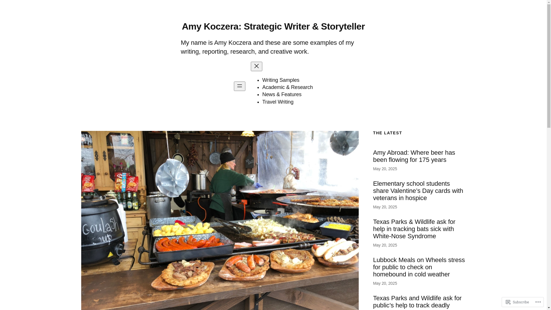 website screenshot of https://amykoczerawrites.com/