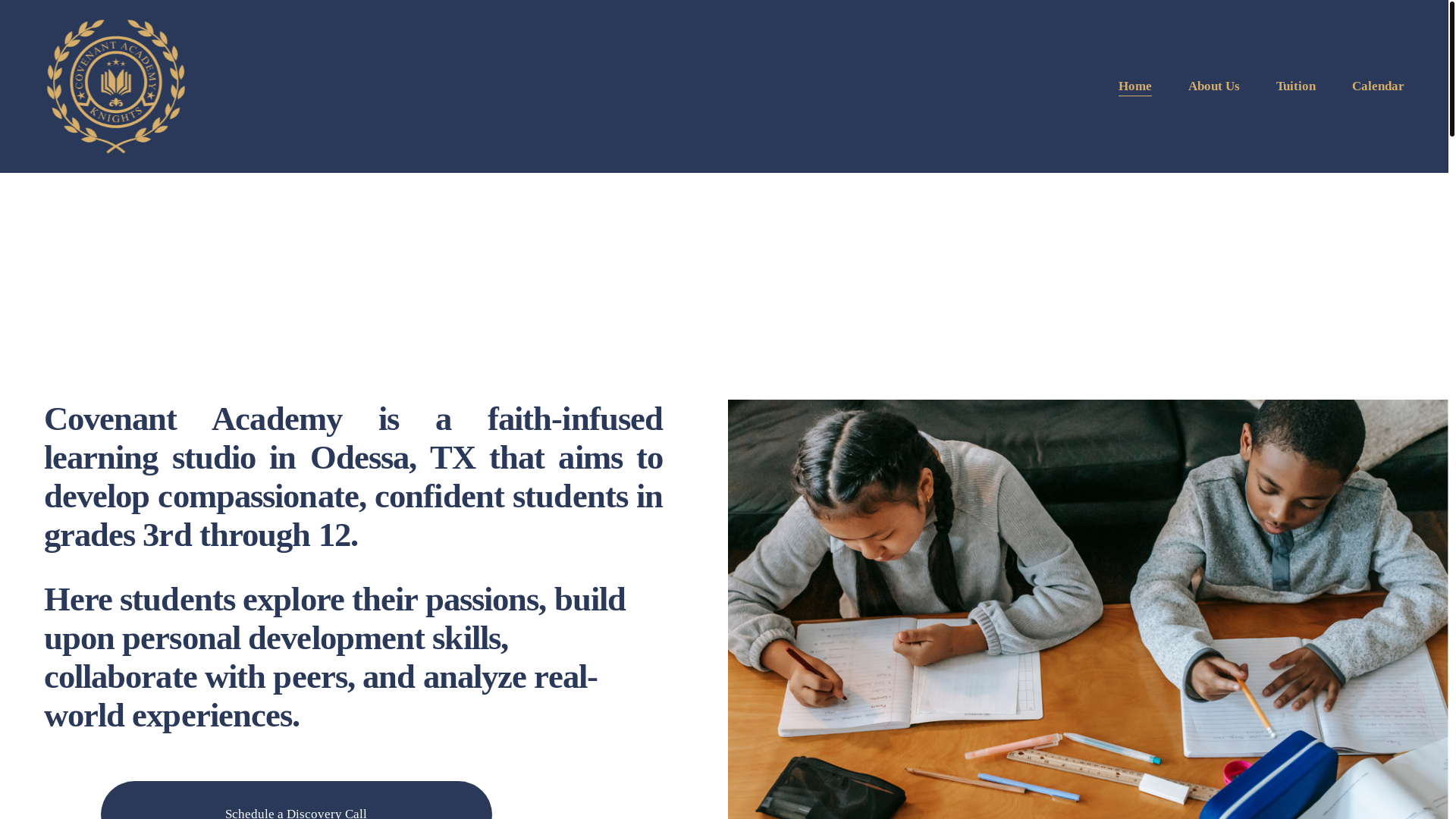 website screenshot of https://covenantlearningstudio.com/