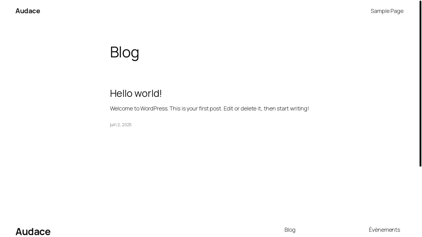 website screenshot of https://audace.network/