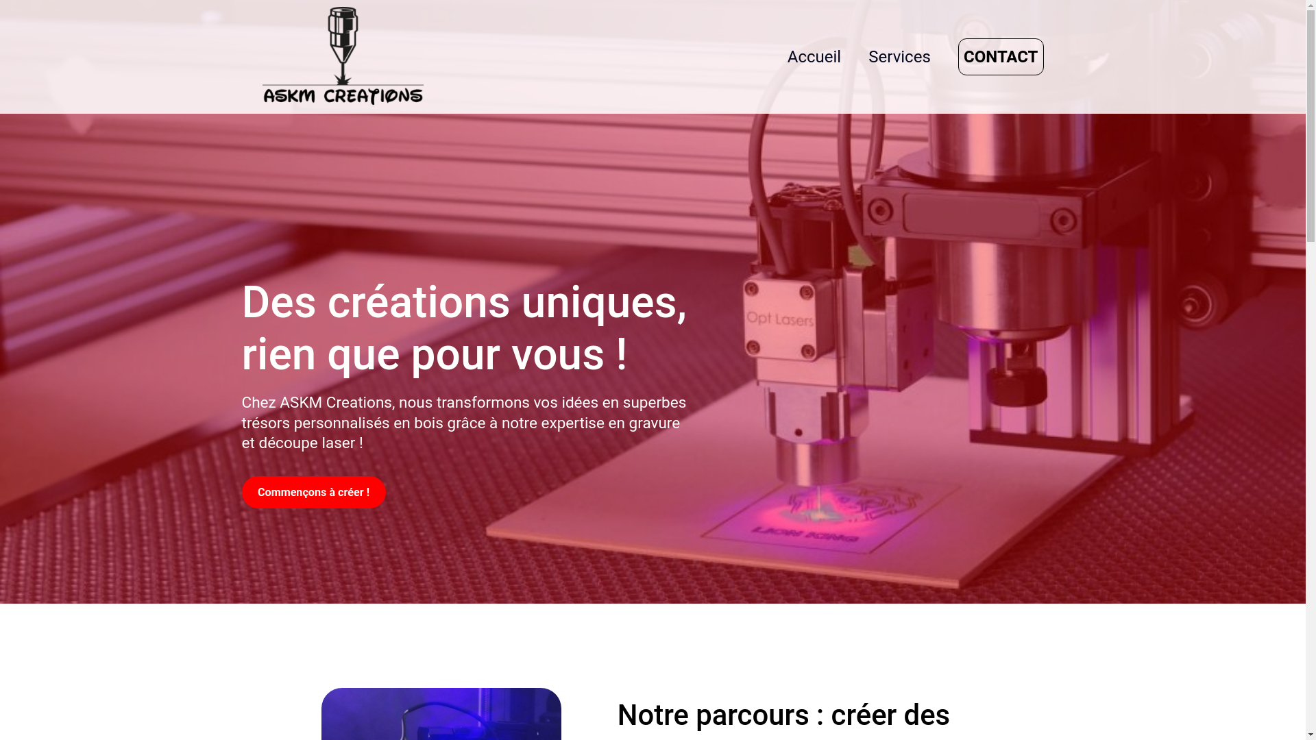 website screenshot of https://askmcreations.fr/