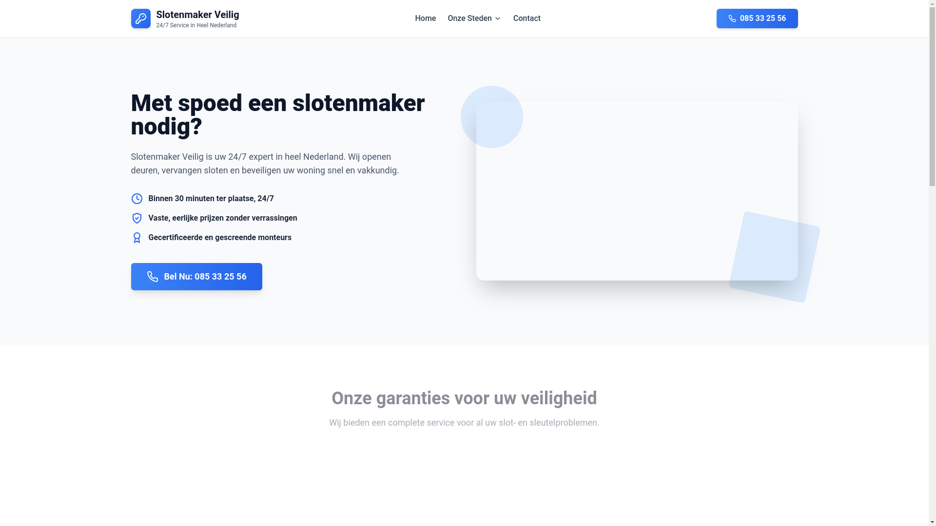 website screenshot of https://slotenmakerveilig.nl/