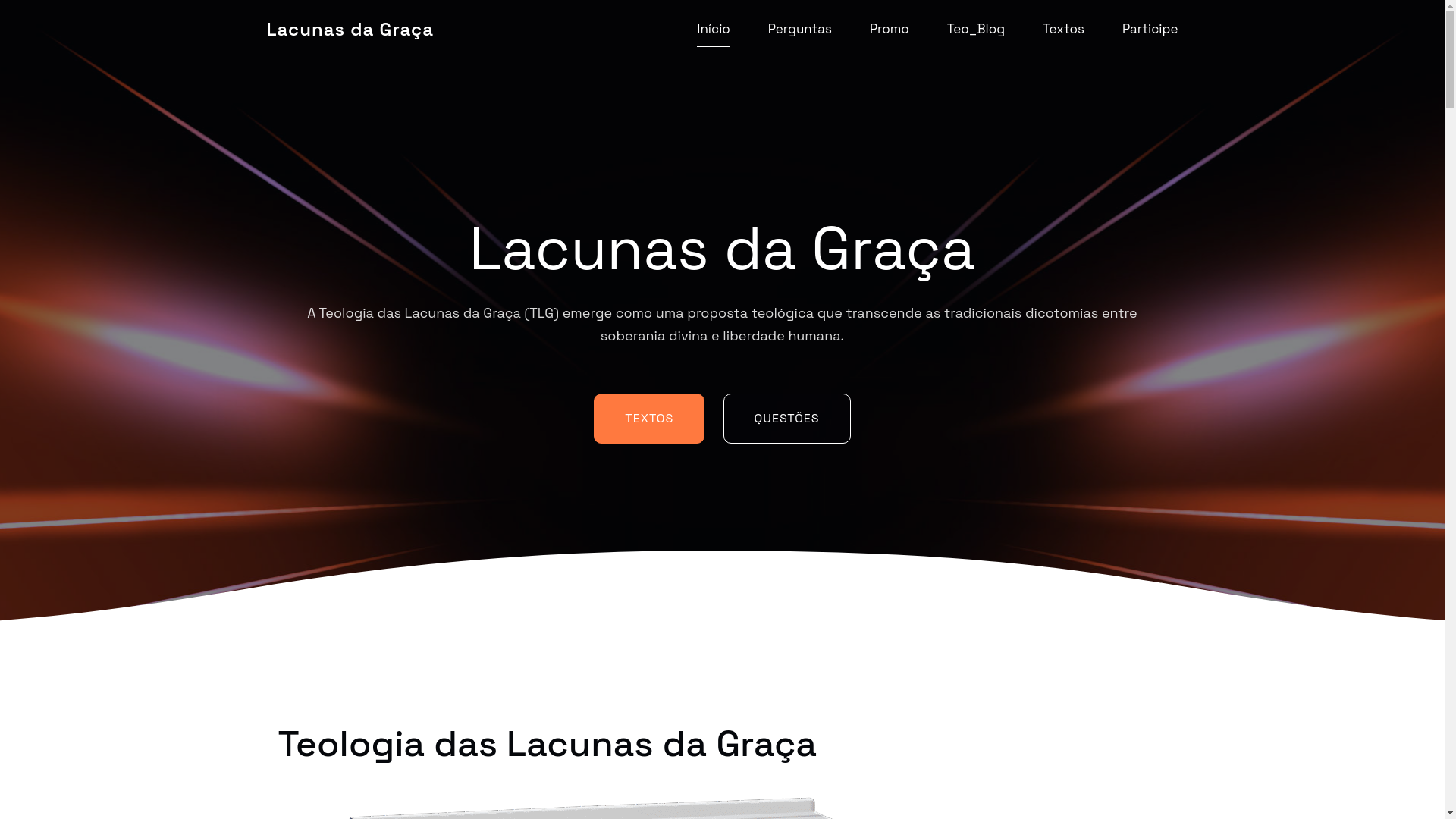 website screenshot of https://lacunas.teo.br/