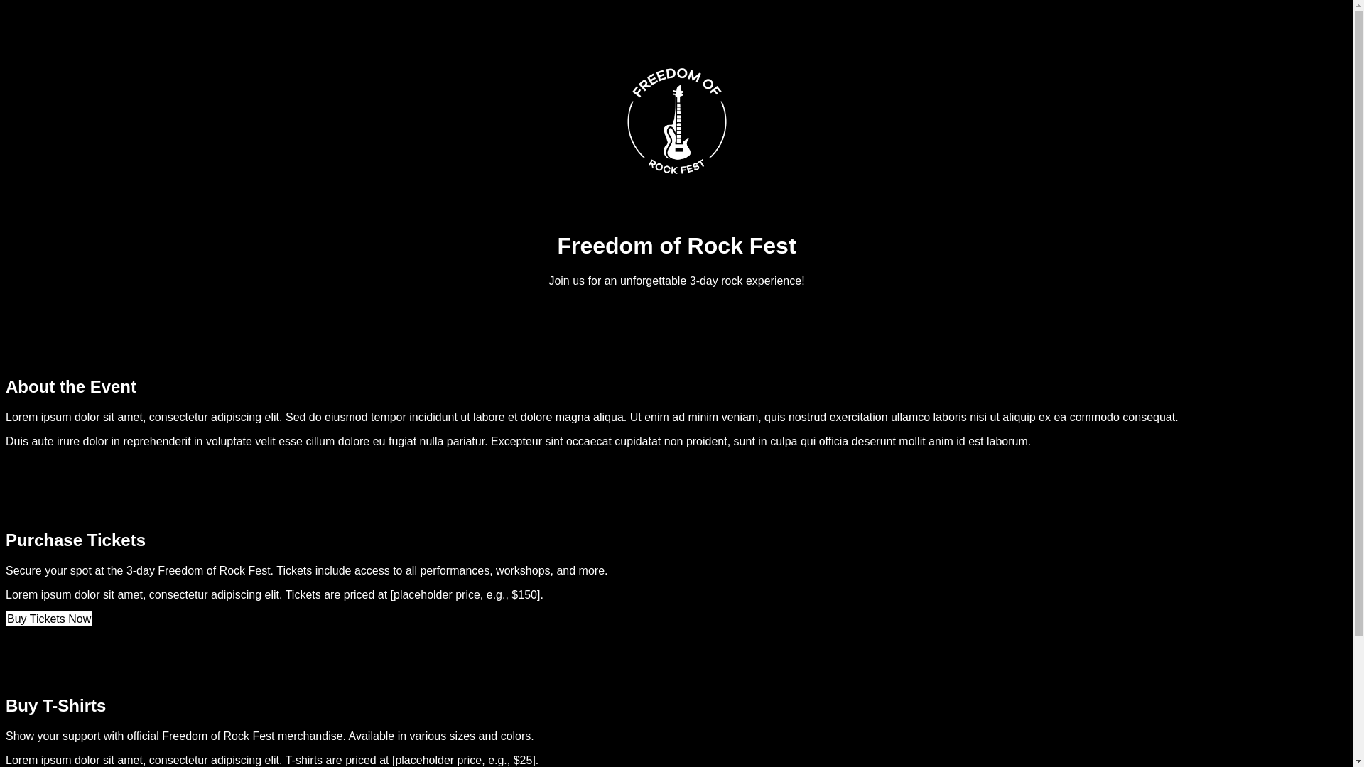 website screenshot of https://freedomofrockfest.org/