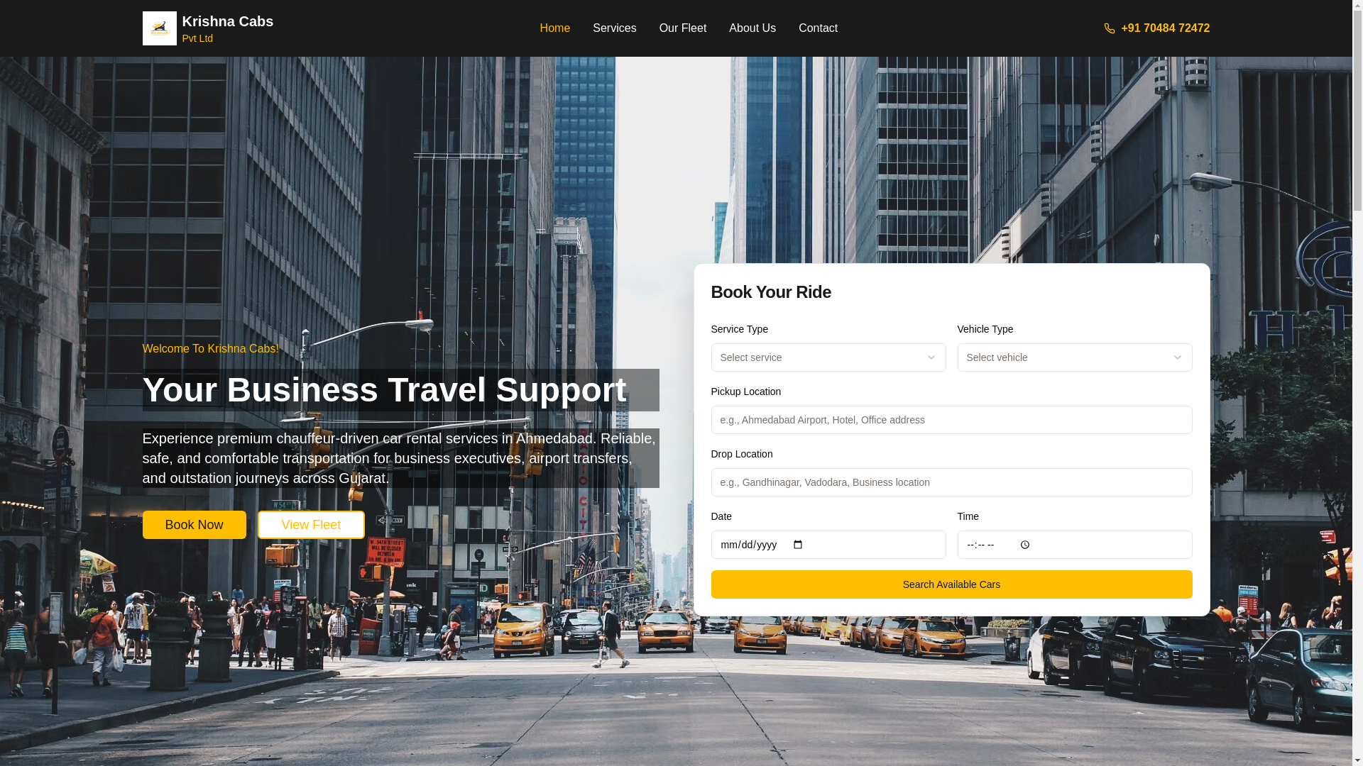 website screenshot of https://krishna-rides.pages.dev/