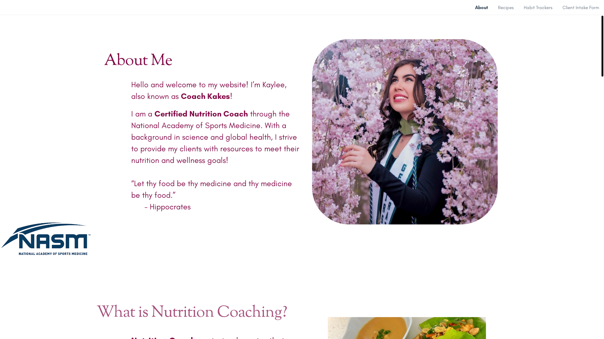 website screenshot of https://coachkakes.com/