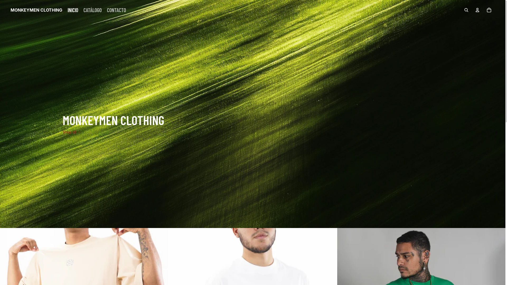 website screenshot of https://monkeymenclothin.com/