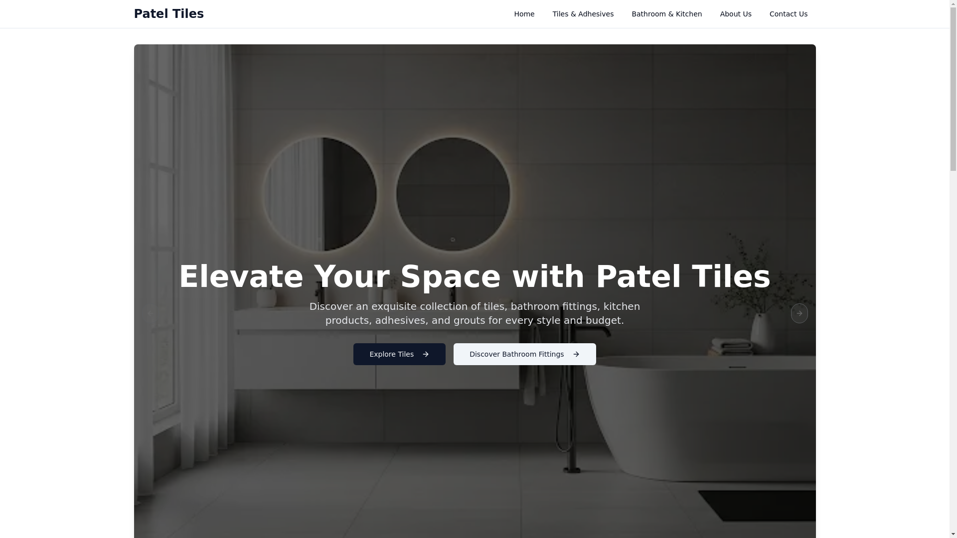 website screenshot of https://patel-tiles-website.pages.dev/