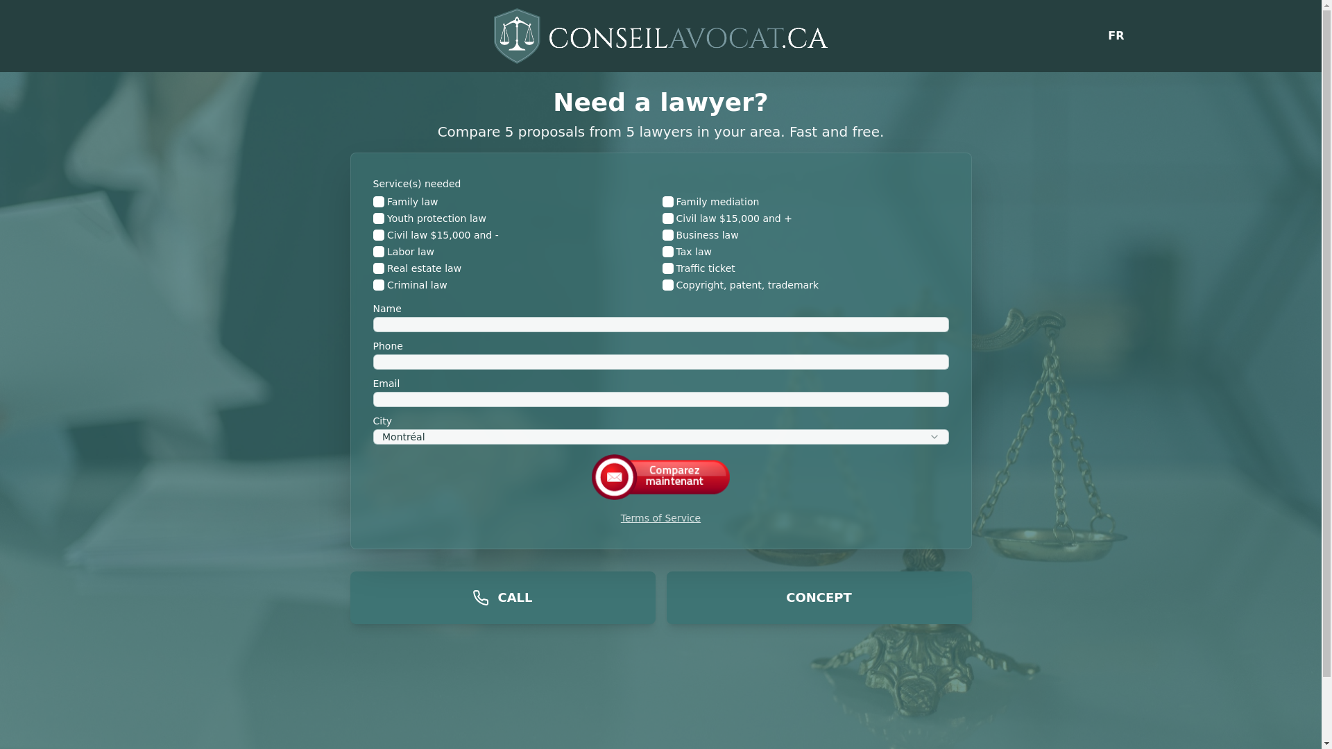 website screenshot of https://conseilavocat.solutions/