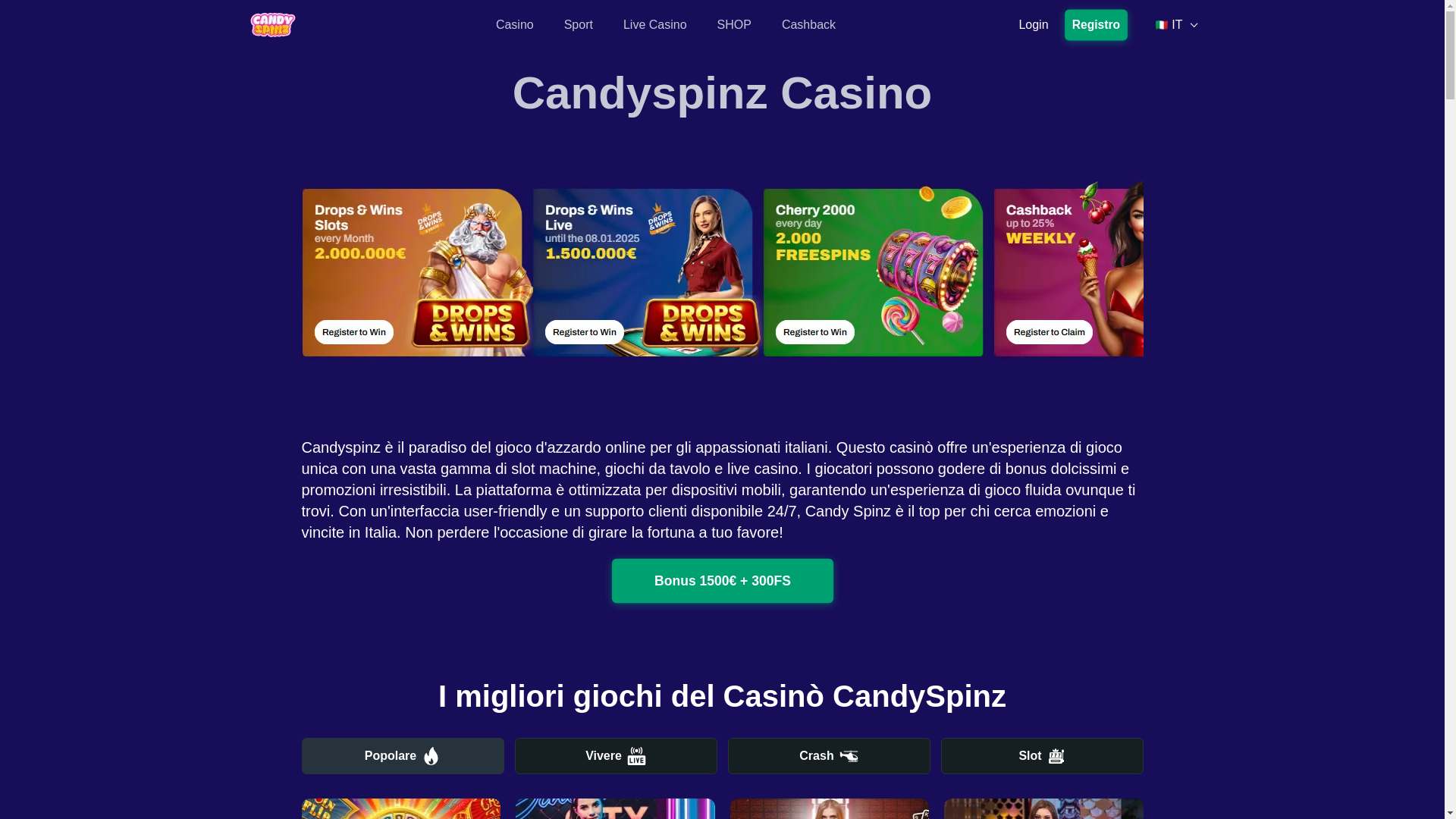 website screenshot of https://candyspinzcasino-it-3148.pages.dev/