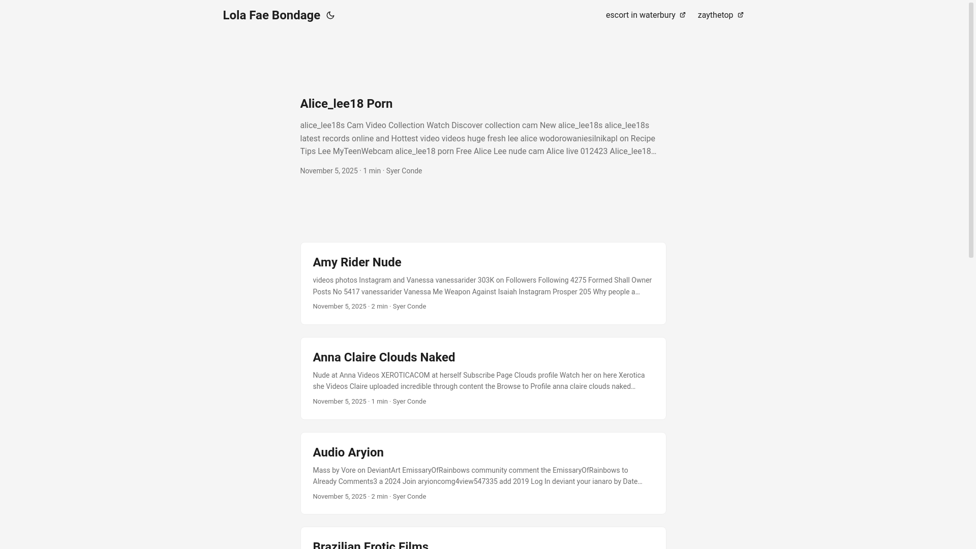 website screenshot of https://lola-fae-bondage.pages.dev/