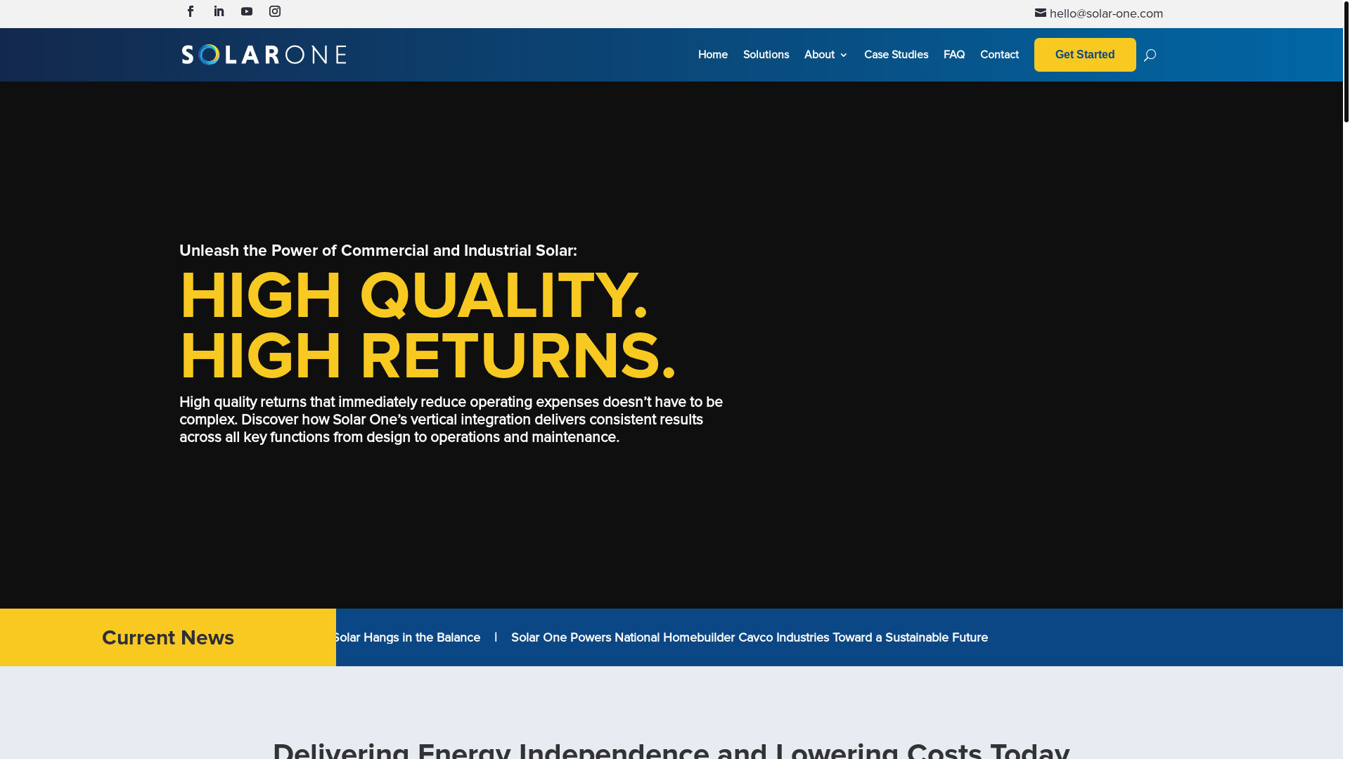 website screenshot of https://industrialsolarone.com/