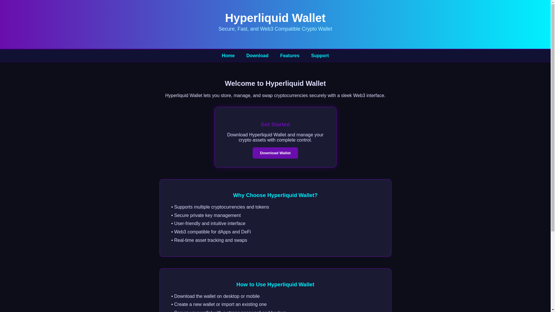 website screenshot of https://support-hyprliquid.pages.dev/