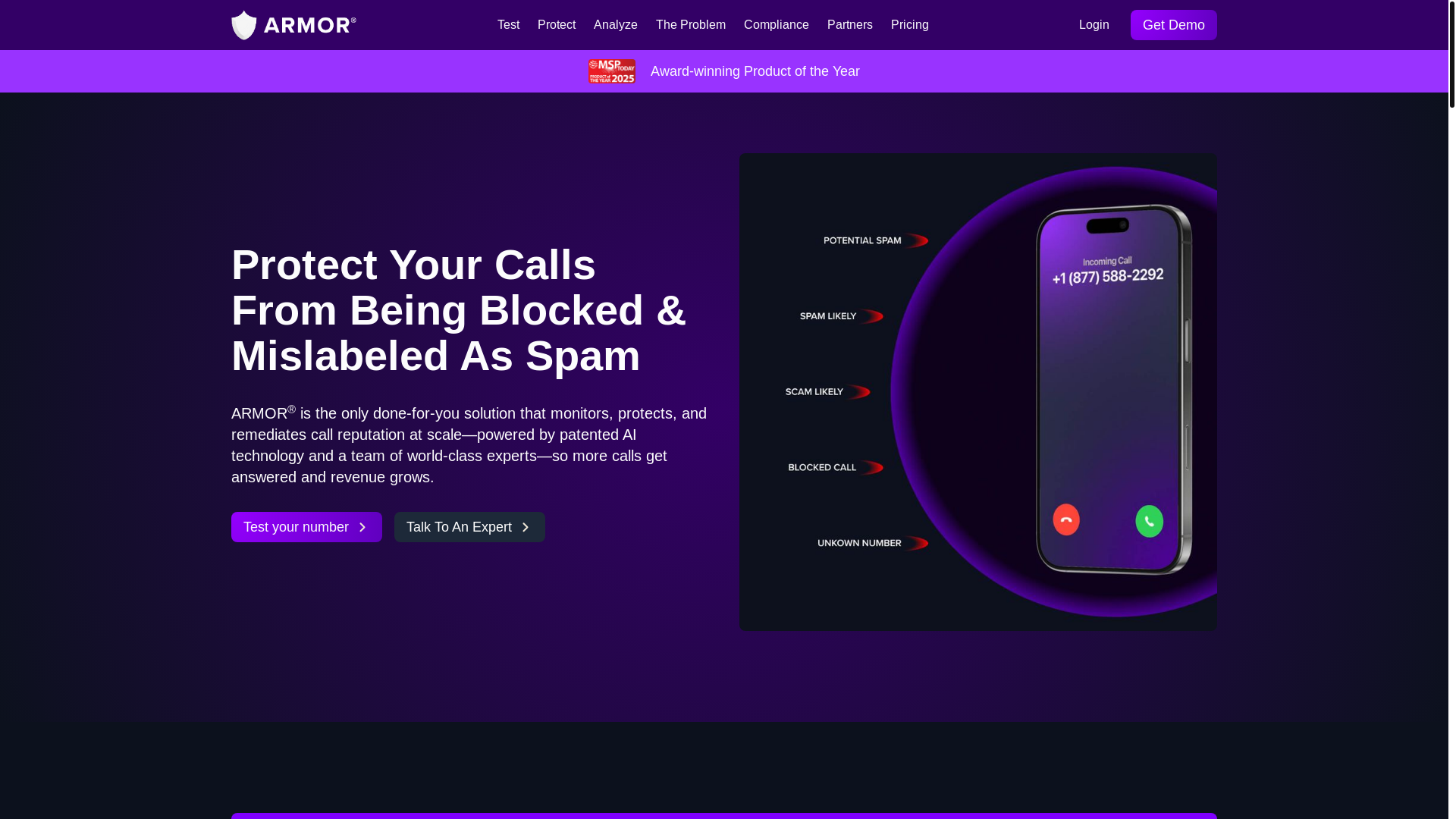 website screenshot of https://livearmordial.com/