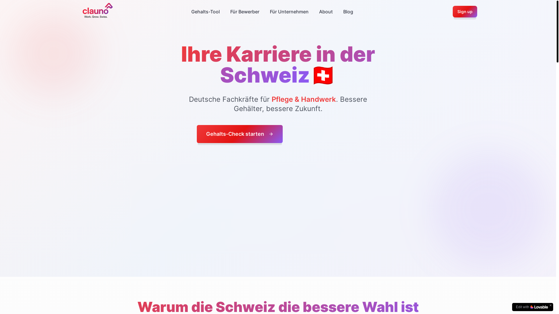 website screenshot of https://clauno.de/
