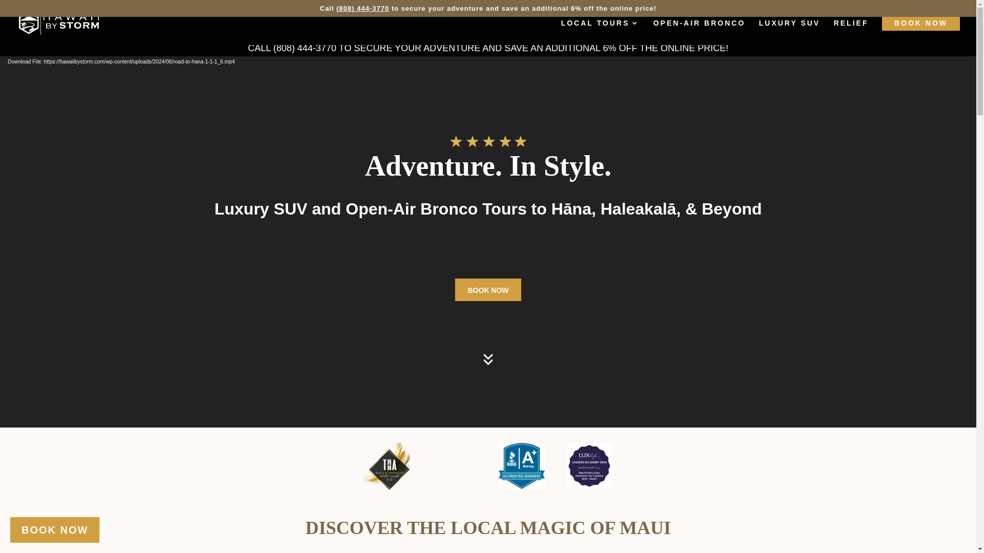 website screenshot of https://mahalotours.com/