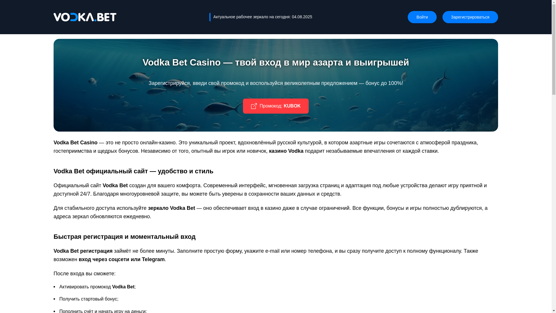 website screenshot of https://vodkabet-zerkalo1.ru/