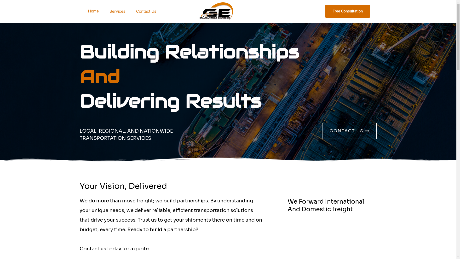 website screenshot of https://guaranteed-express.com/
