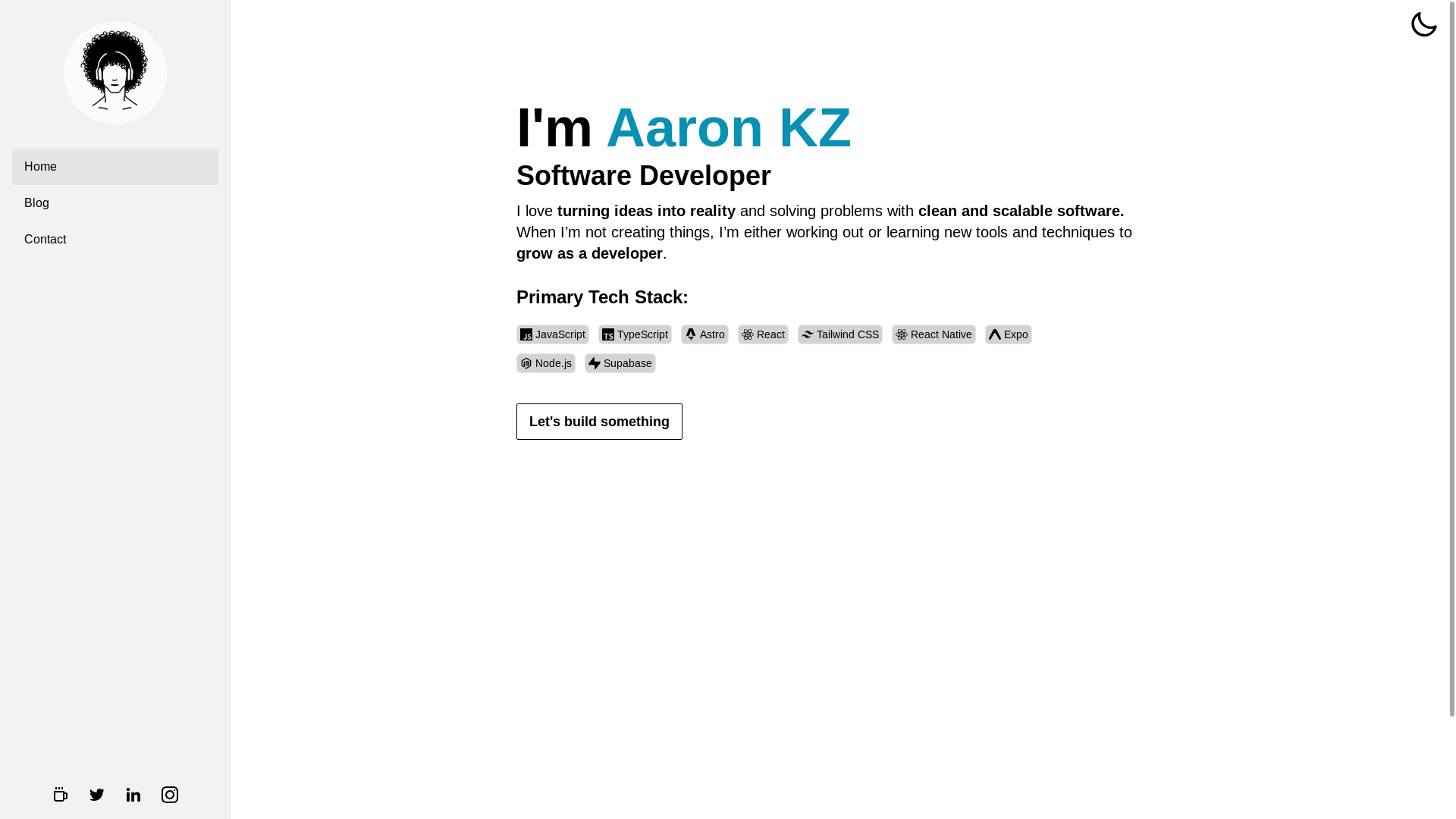 website screenshot of https://soyaaronkz.pages.dev/
