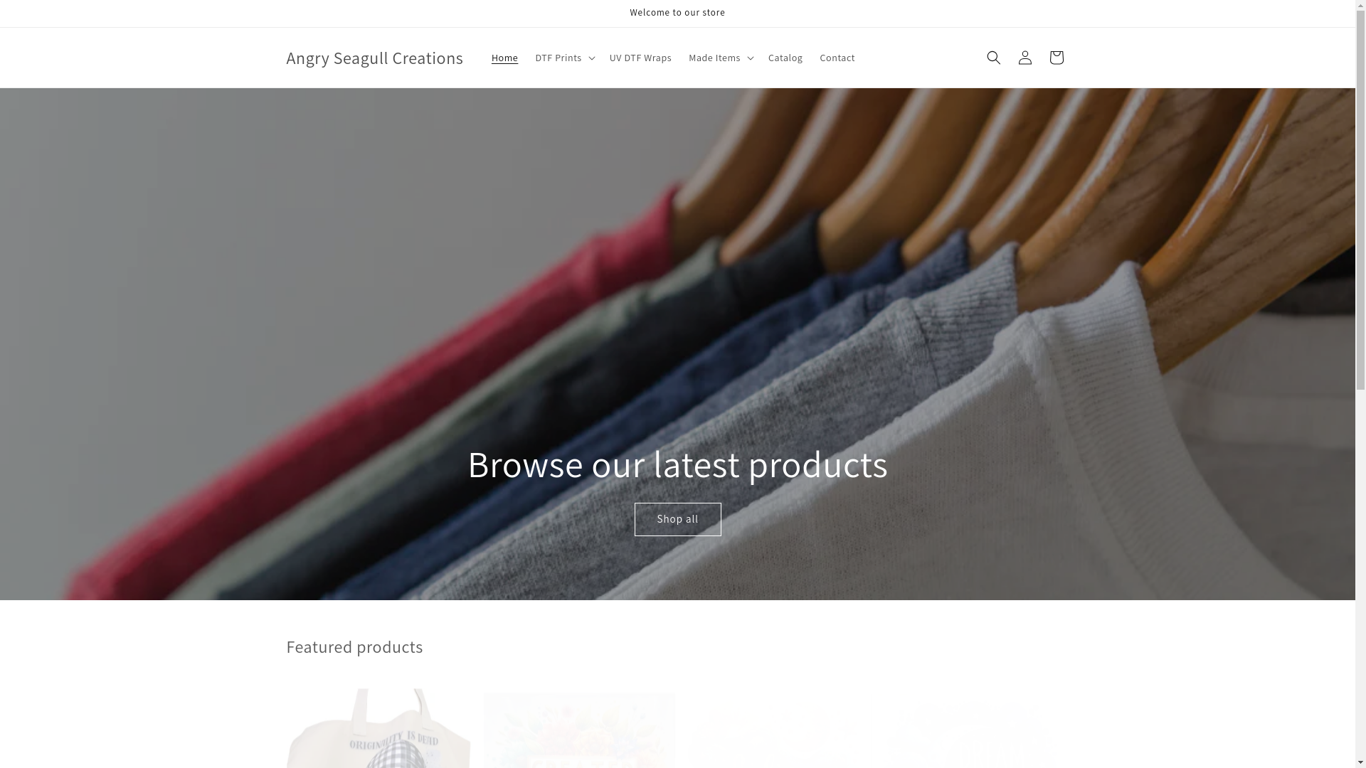 website screenshot of https://angryseagullcreations.com/