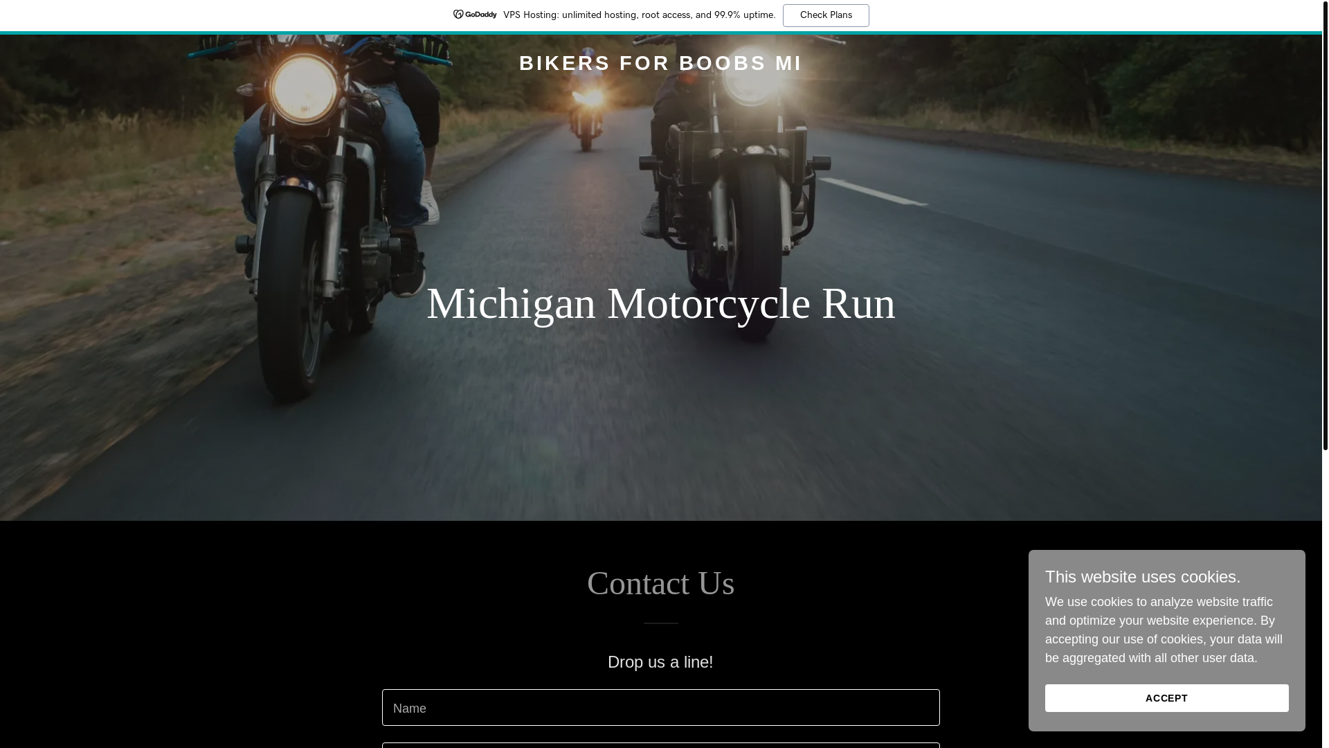 website screenshot of https://bikersforboobsmi.com/