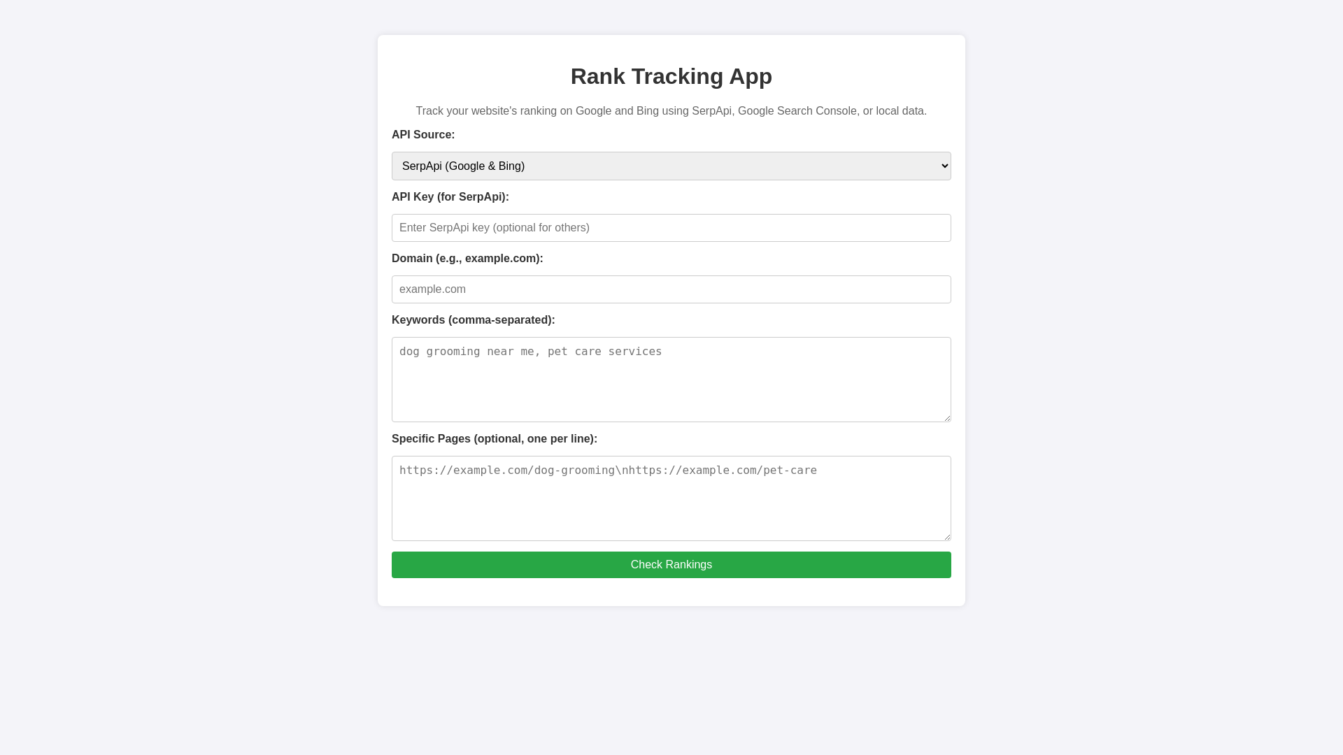 website screenshot of https://rank-tracking-app.pages.dev/