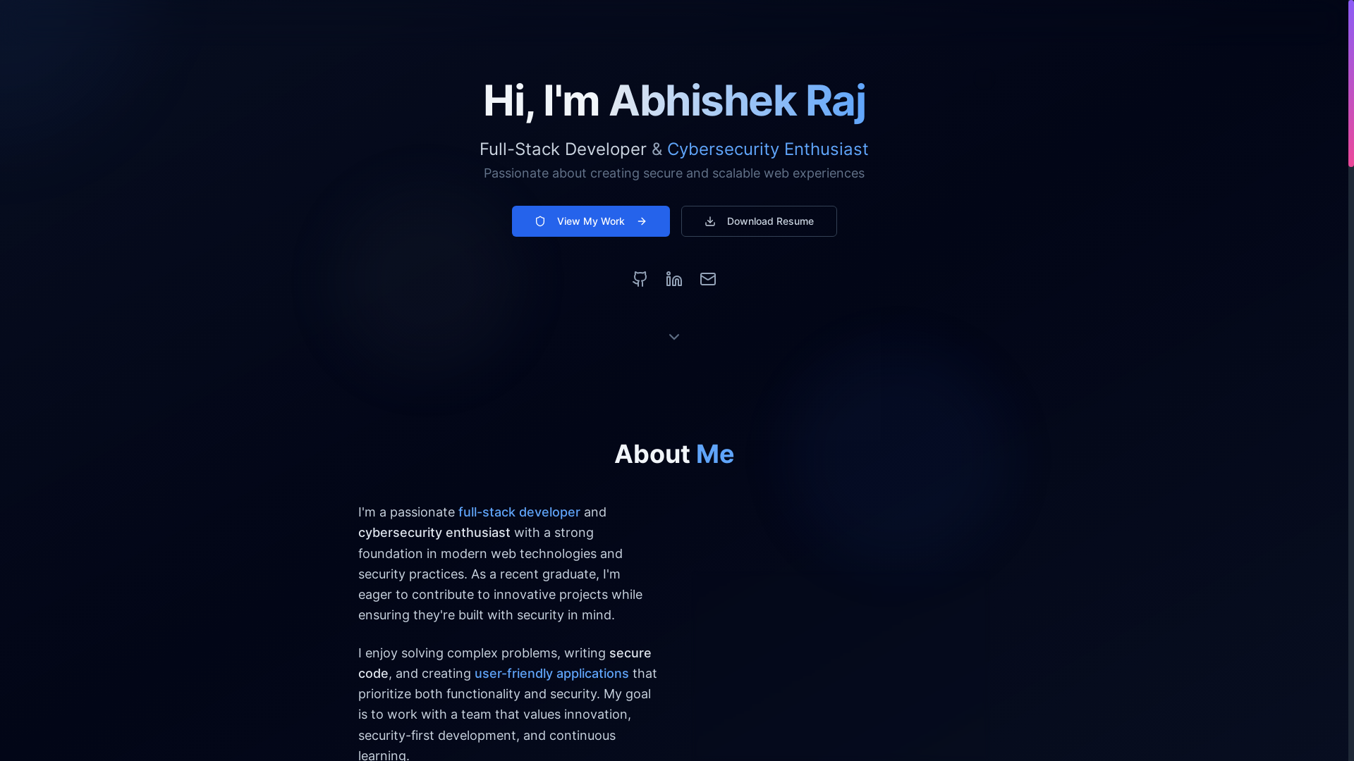 website screenshot of https://rajabhishek.in/