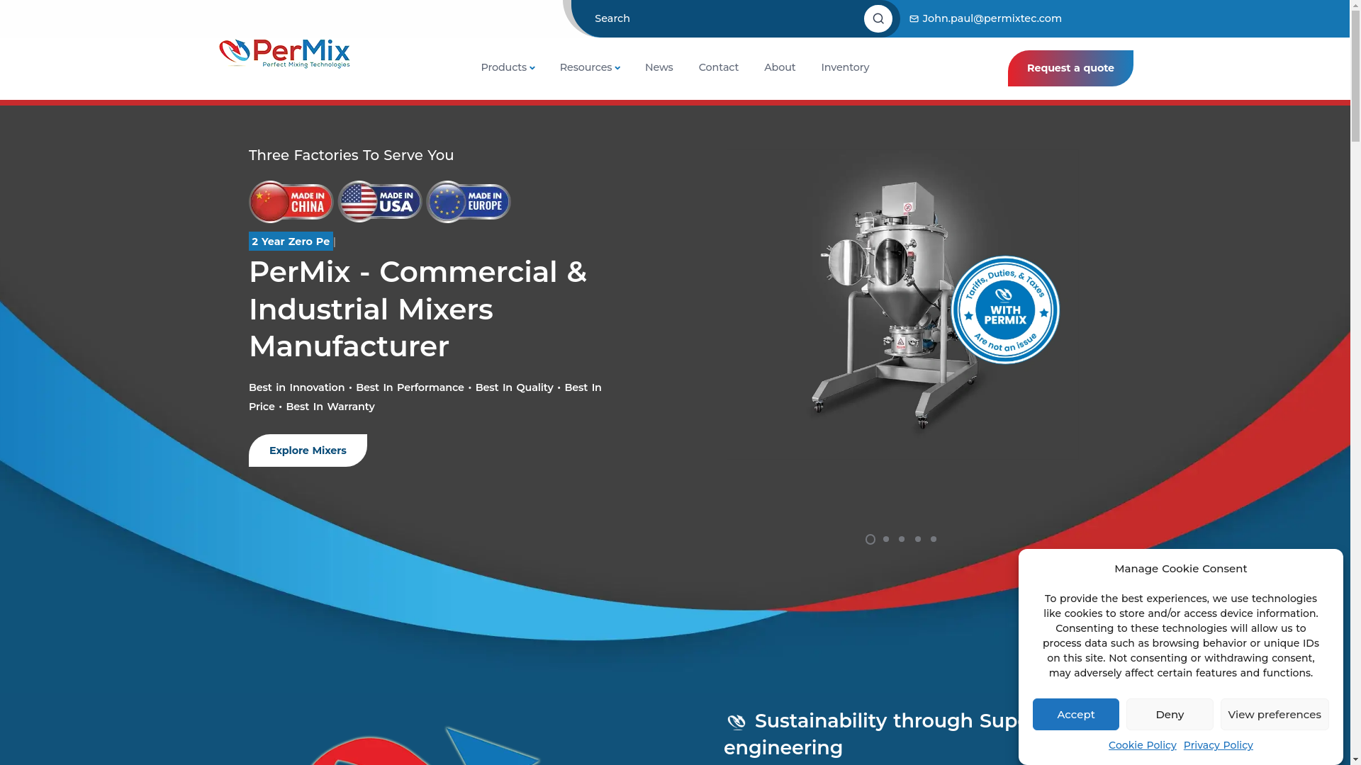 website screenshot of https://permixtec.life/
