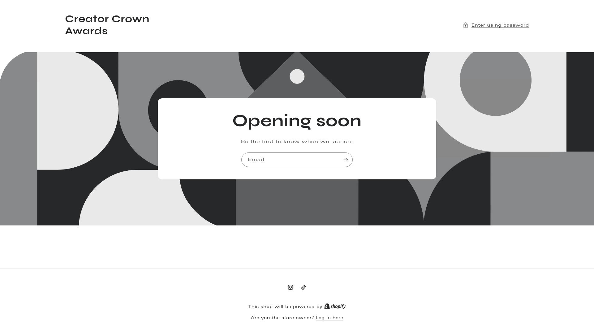 website screenshot of https://creatorcrownawards.com/