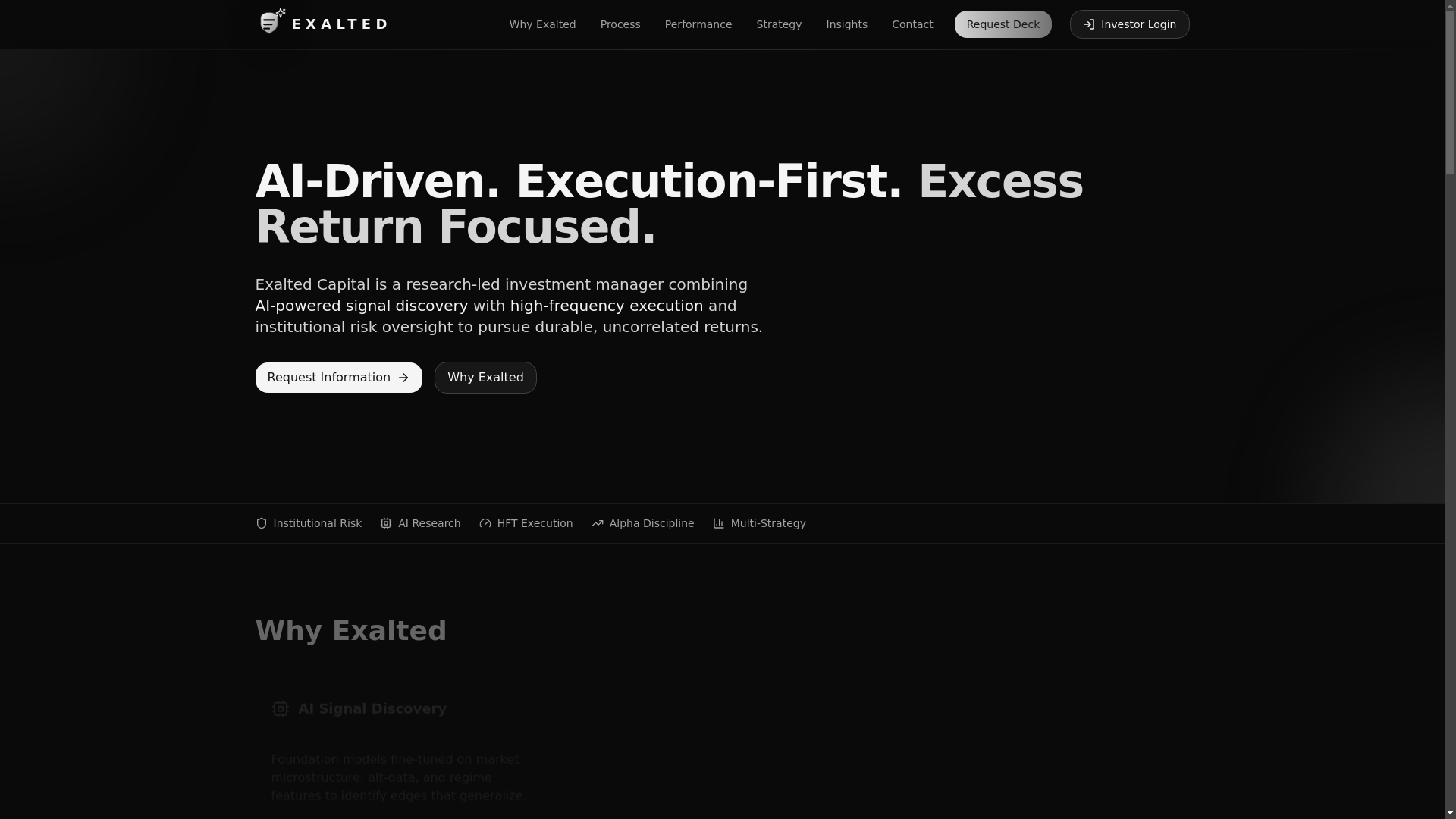 website screenshot of https://exaltedcapital.pages.dev/