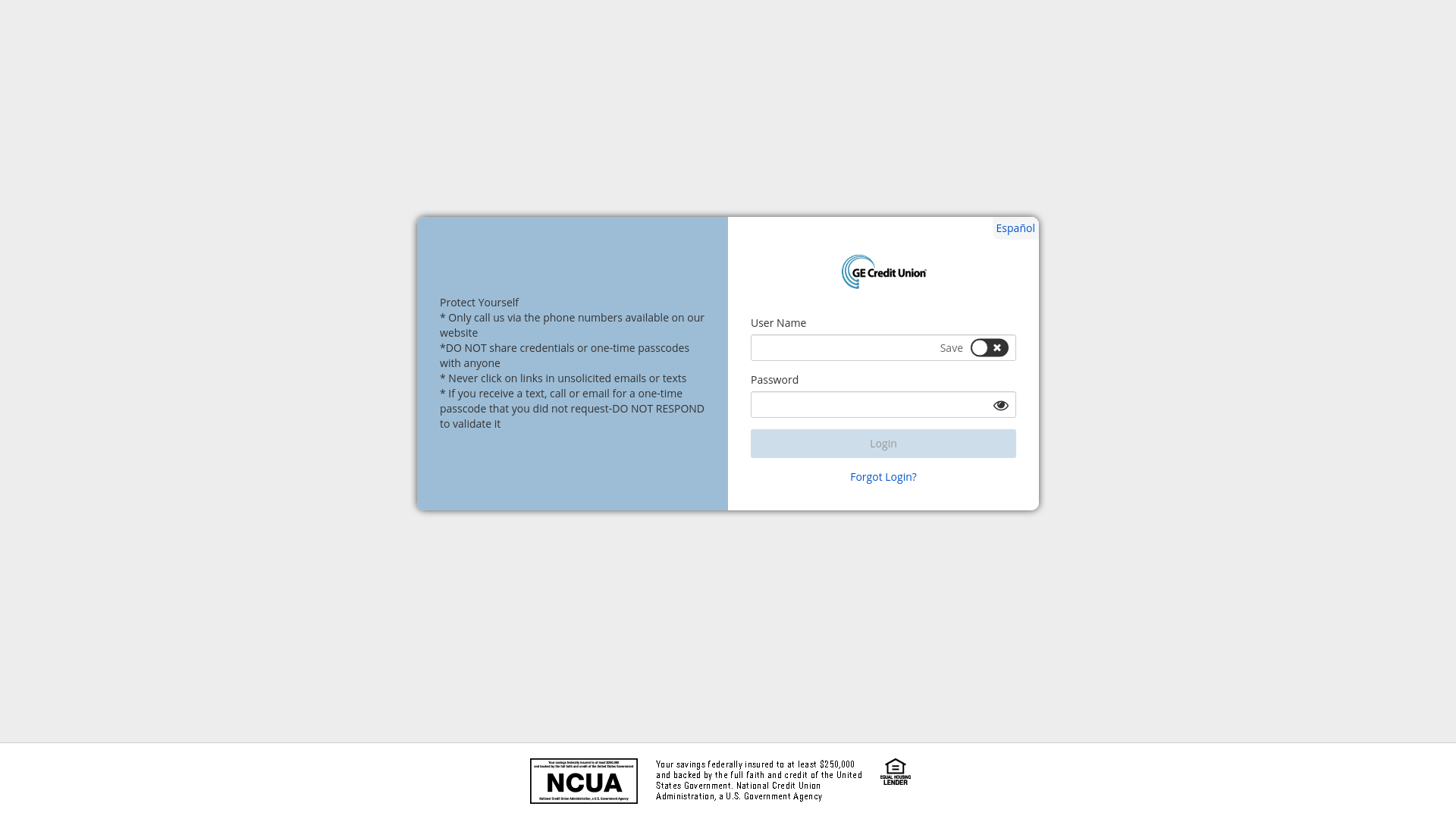 website screenshot of https://www.geefcuib.com/tob/live/usp-core/app/login/consumer