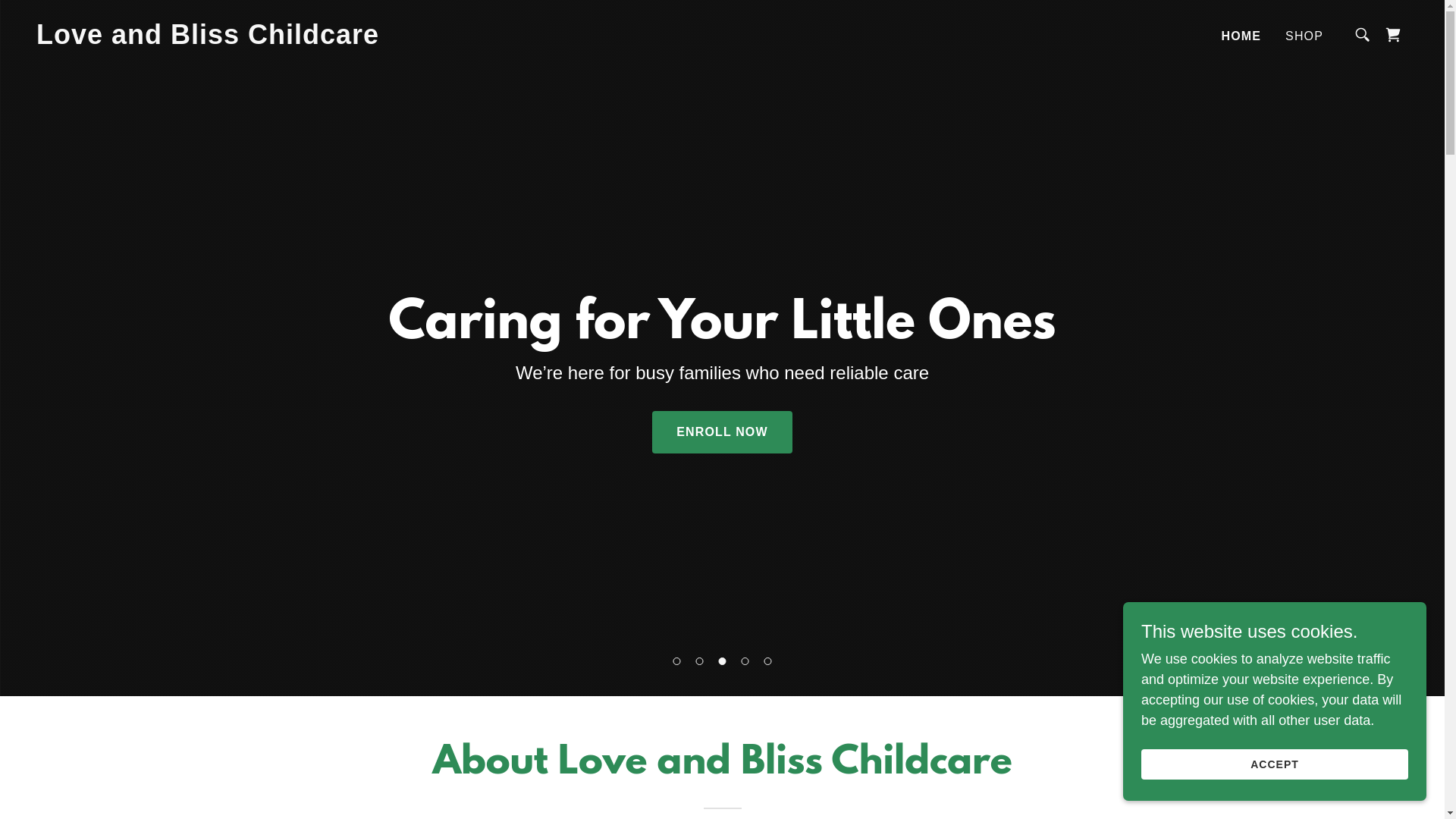 website screenshot of https://loveandblisschildcare.com/