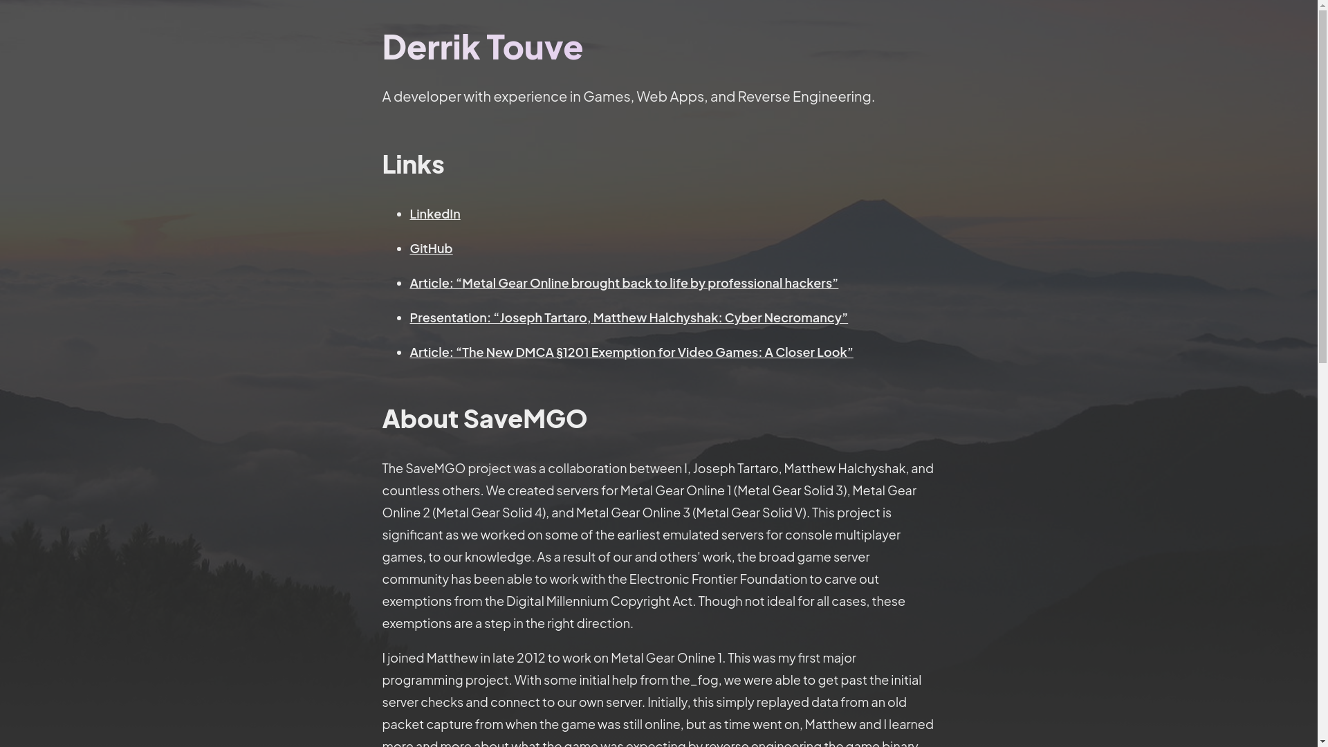 website screenshot of https://derrik.pages.dev/