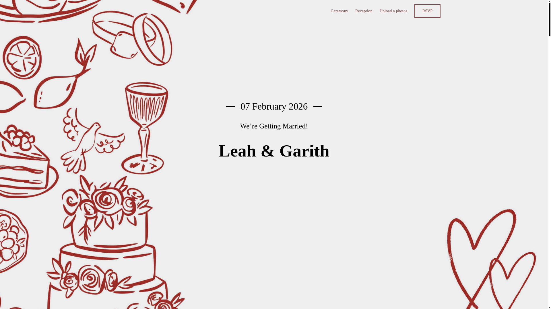 website screenshot of https://leahandgarith.com/