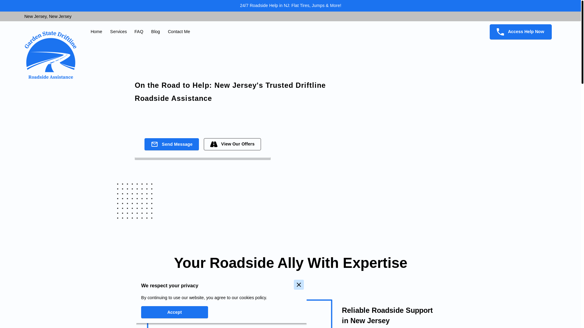 website screenshot of https://driftlineroadsideassistance.com/