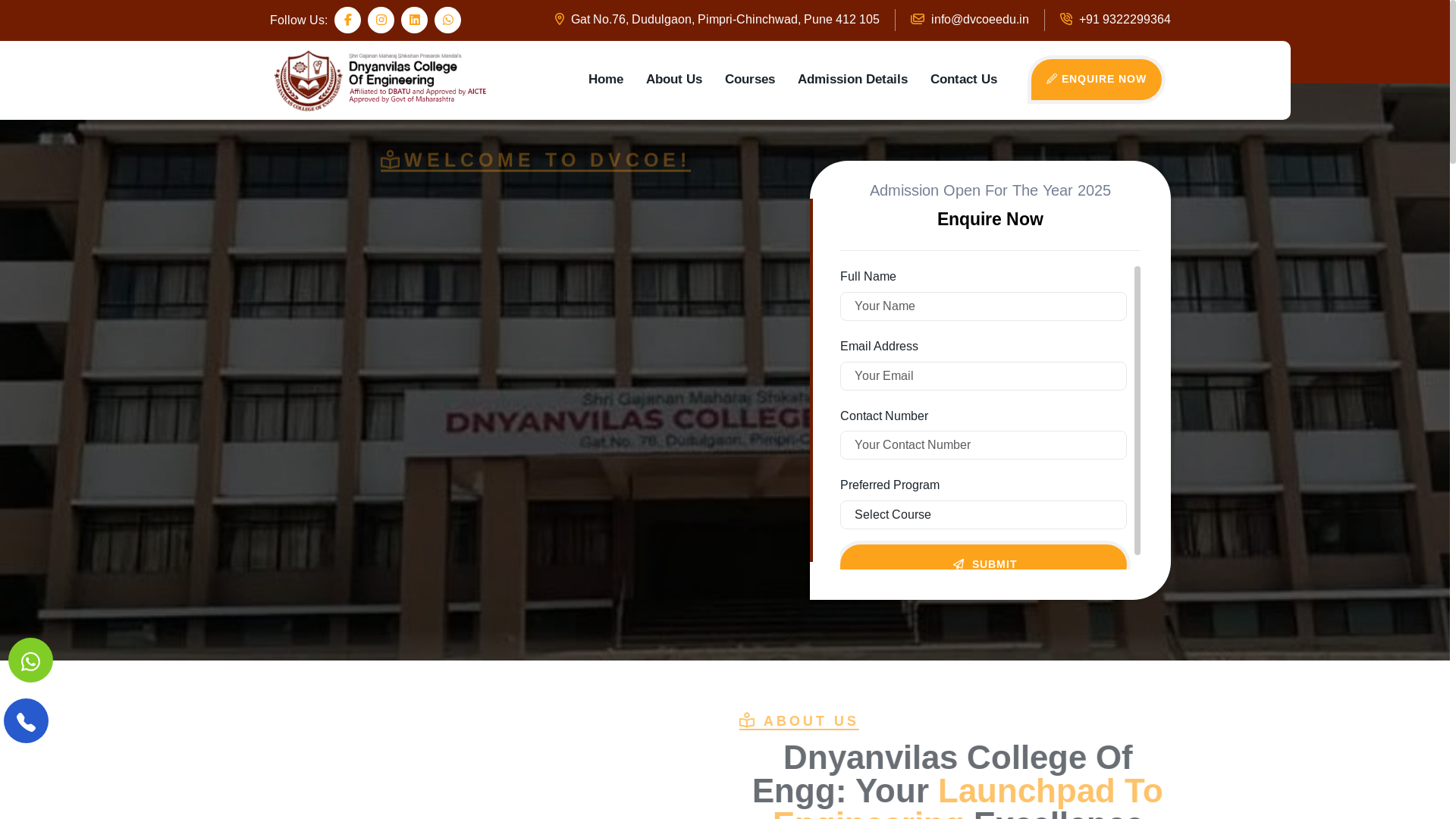 website screenshot of https://dvcoeedu.in/