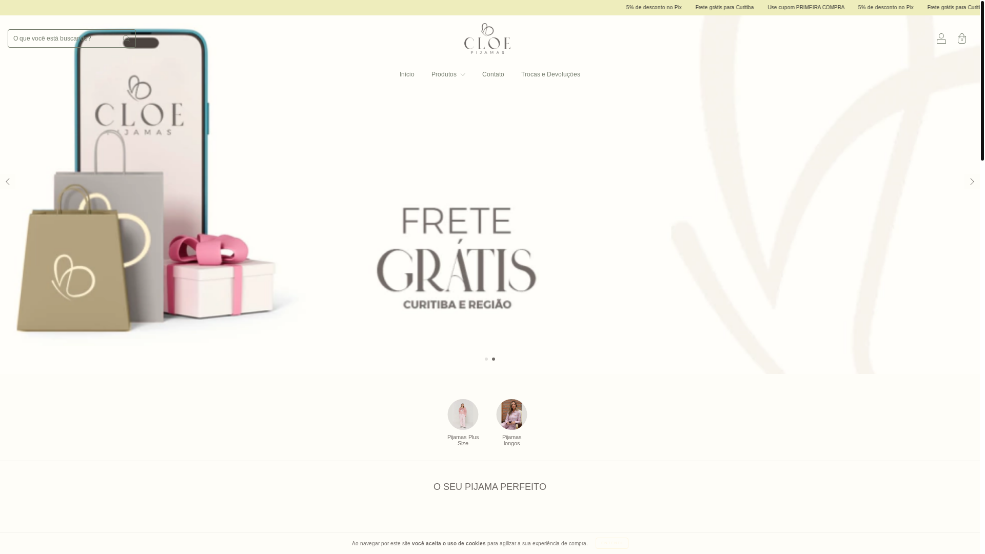 website screenshot of https://cloepijamas.com.br/