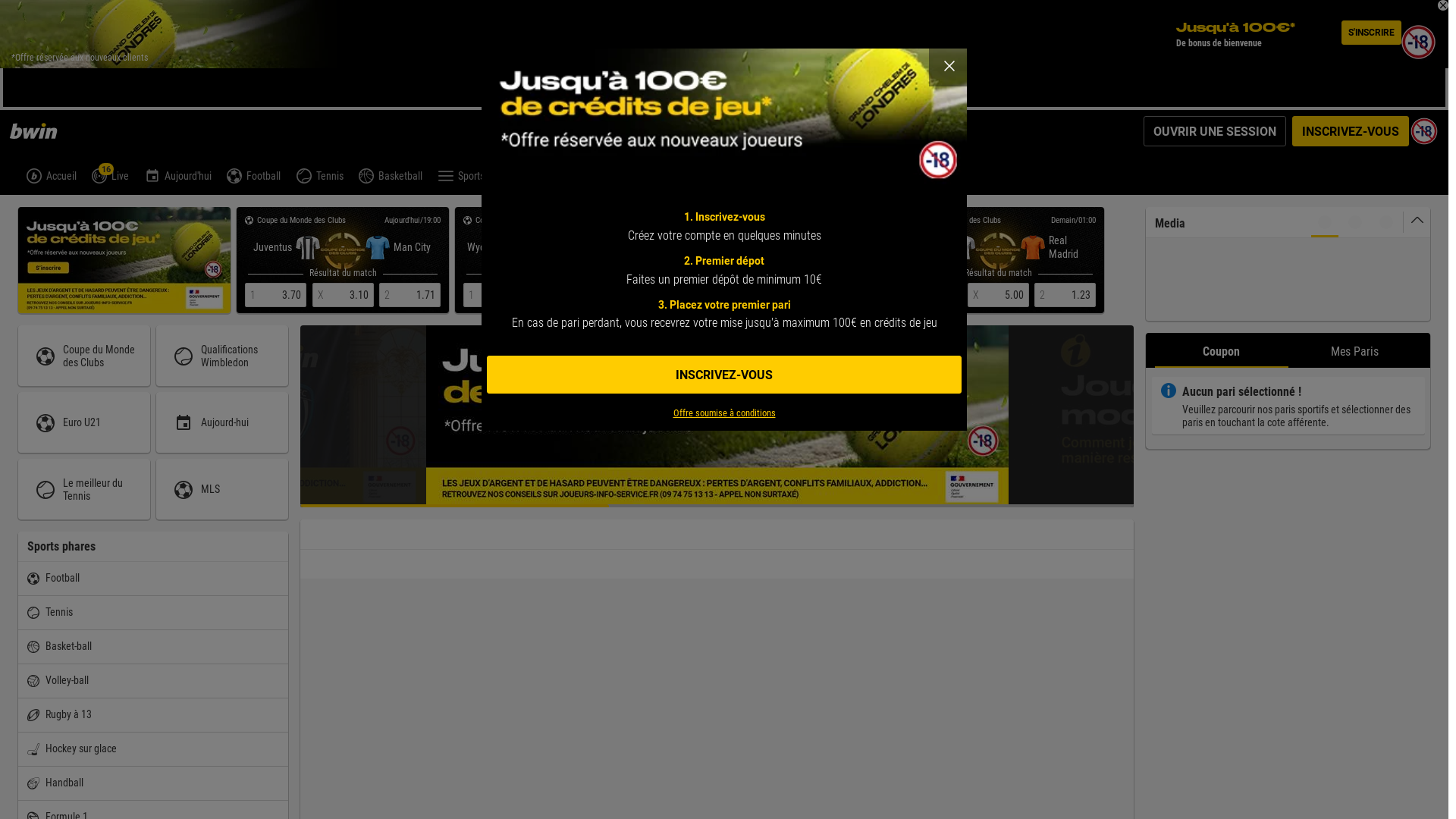 website screenshot of https://www.bwin.fr/