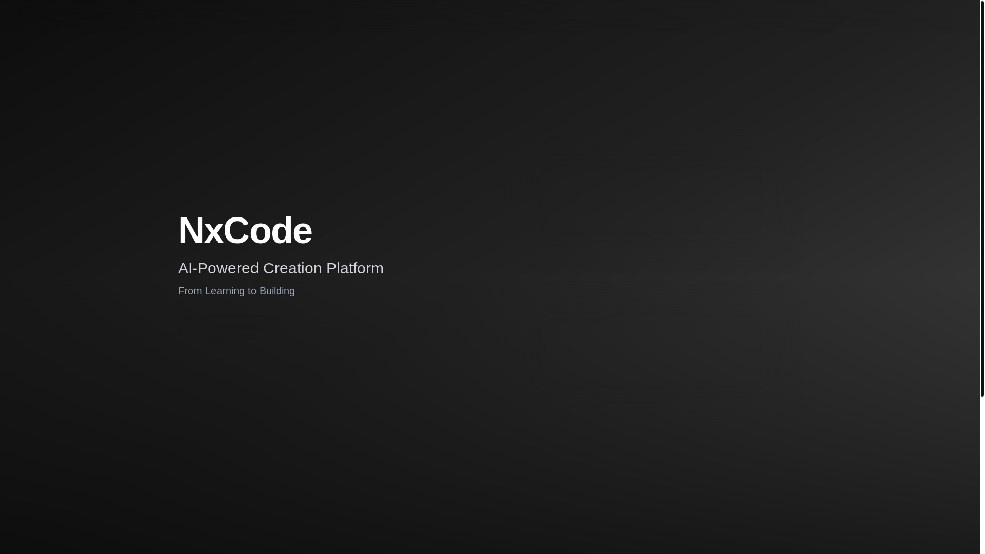 website screenshot of https://nxcode.ai/